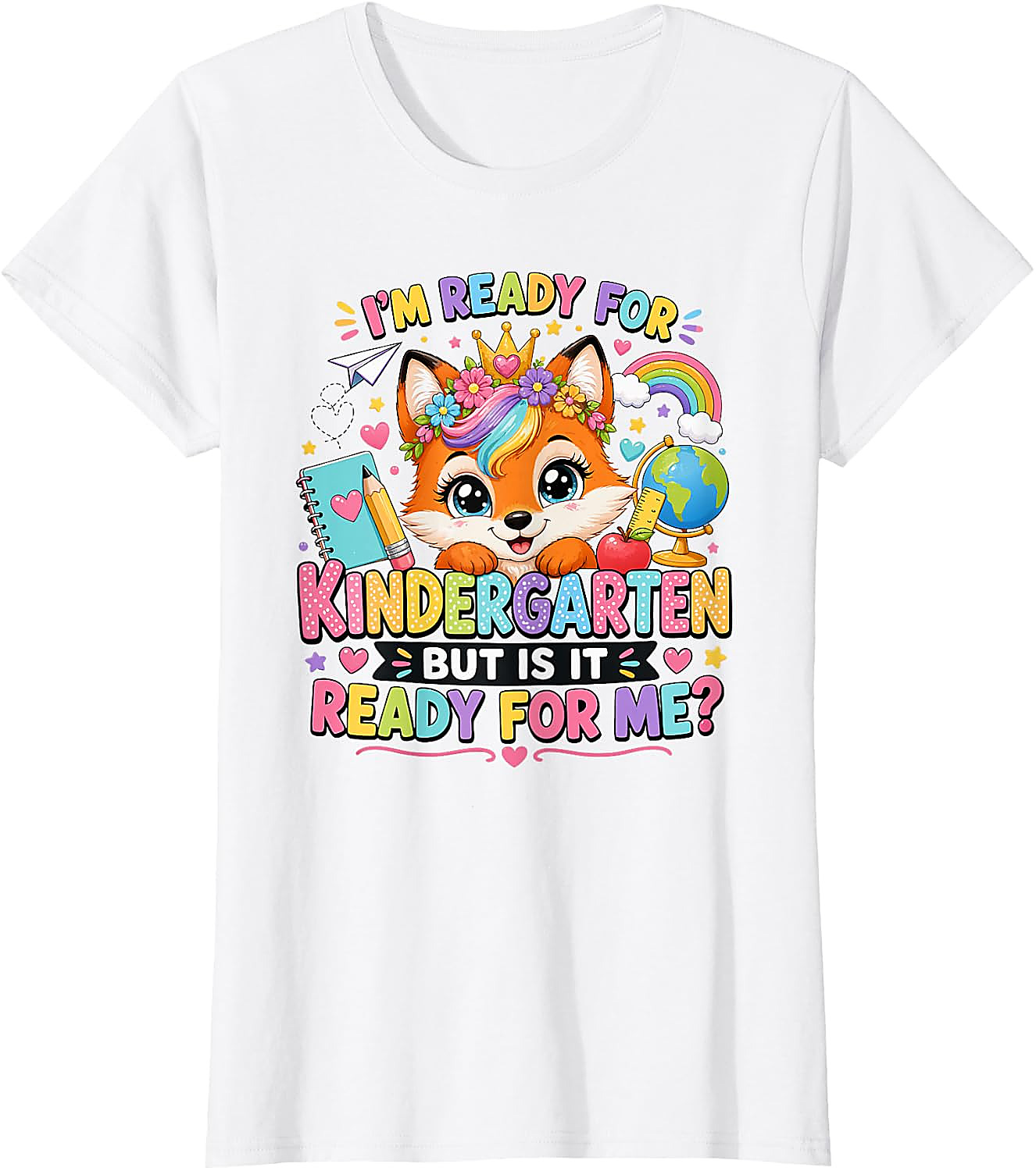 Ready for Kindergarten Fox T-Shirt | Cute Back to School Tee