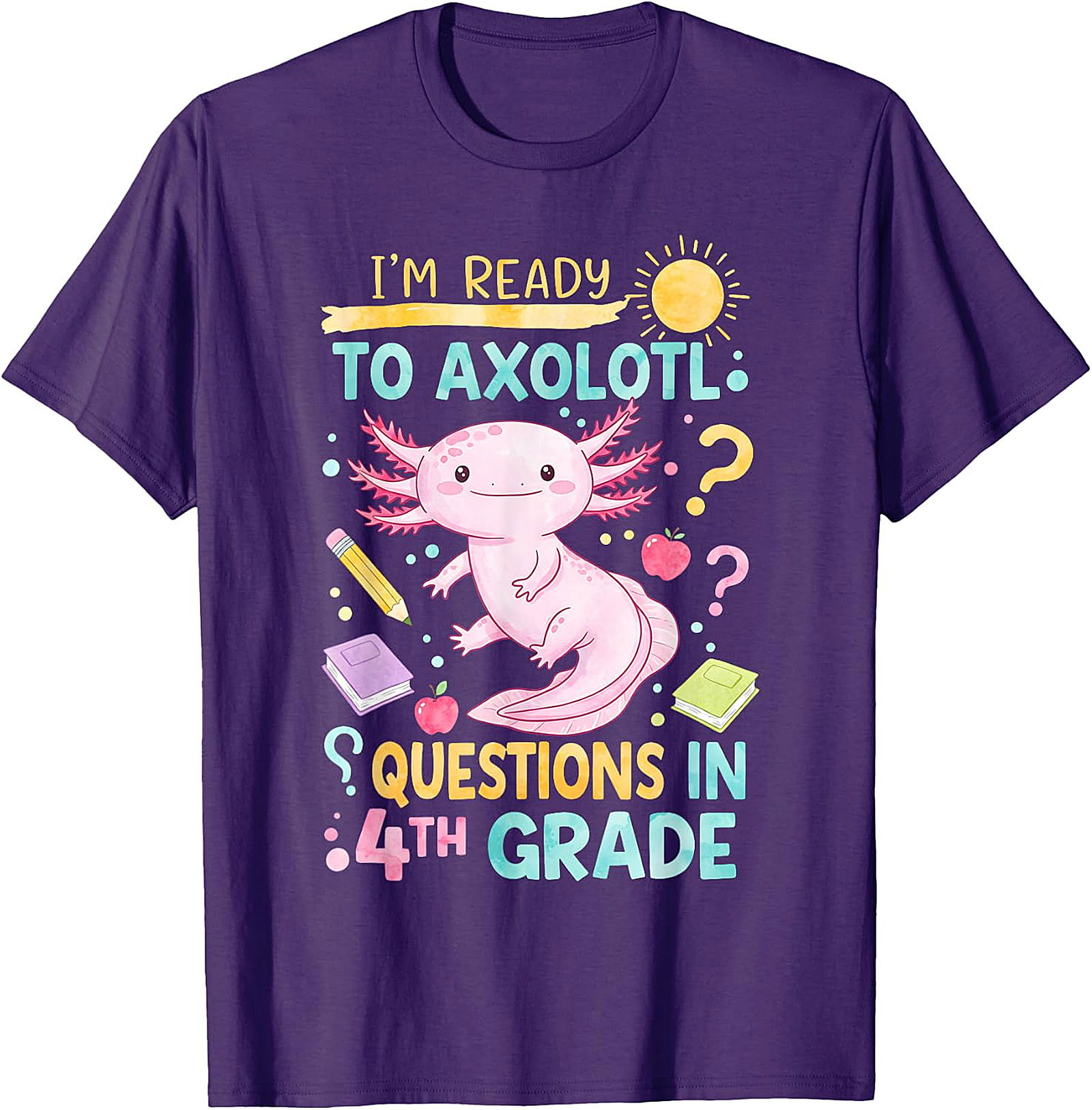 Funny 4th Grade Axolotl T-Shirt | Back to School Kids Tee