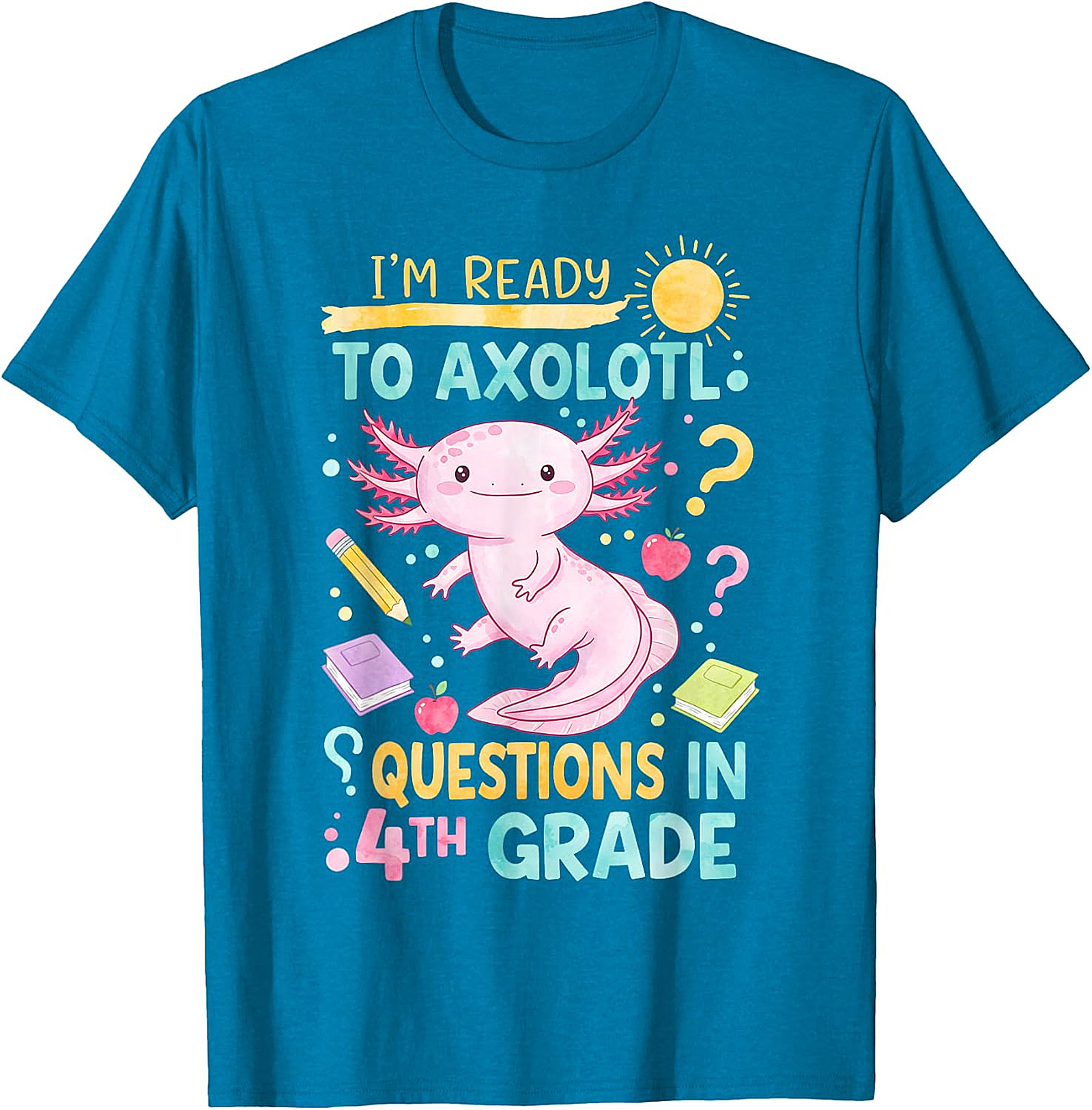 Funny 4th Grade Axolotl T-Shirt | Back to School Kids Tee
