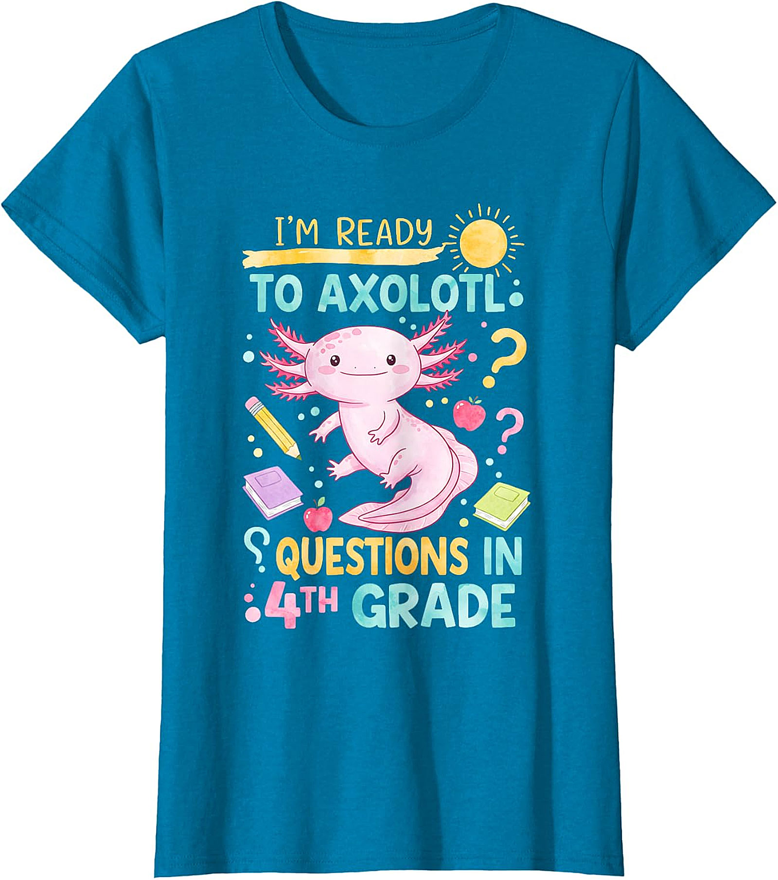 Funny 4th Grade Axolotl T-Shirt | Back to School Kids Tee