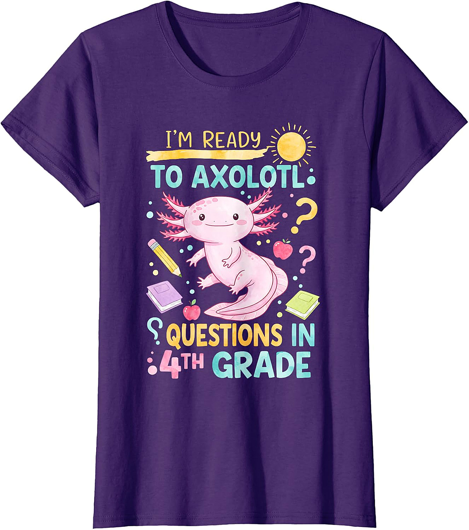 Funny 4th Grade Axolotl T-Shirt | Back to School Kids Tee