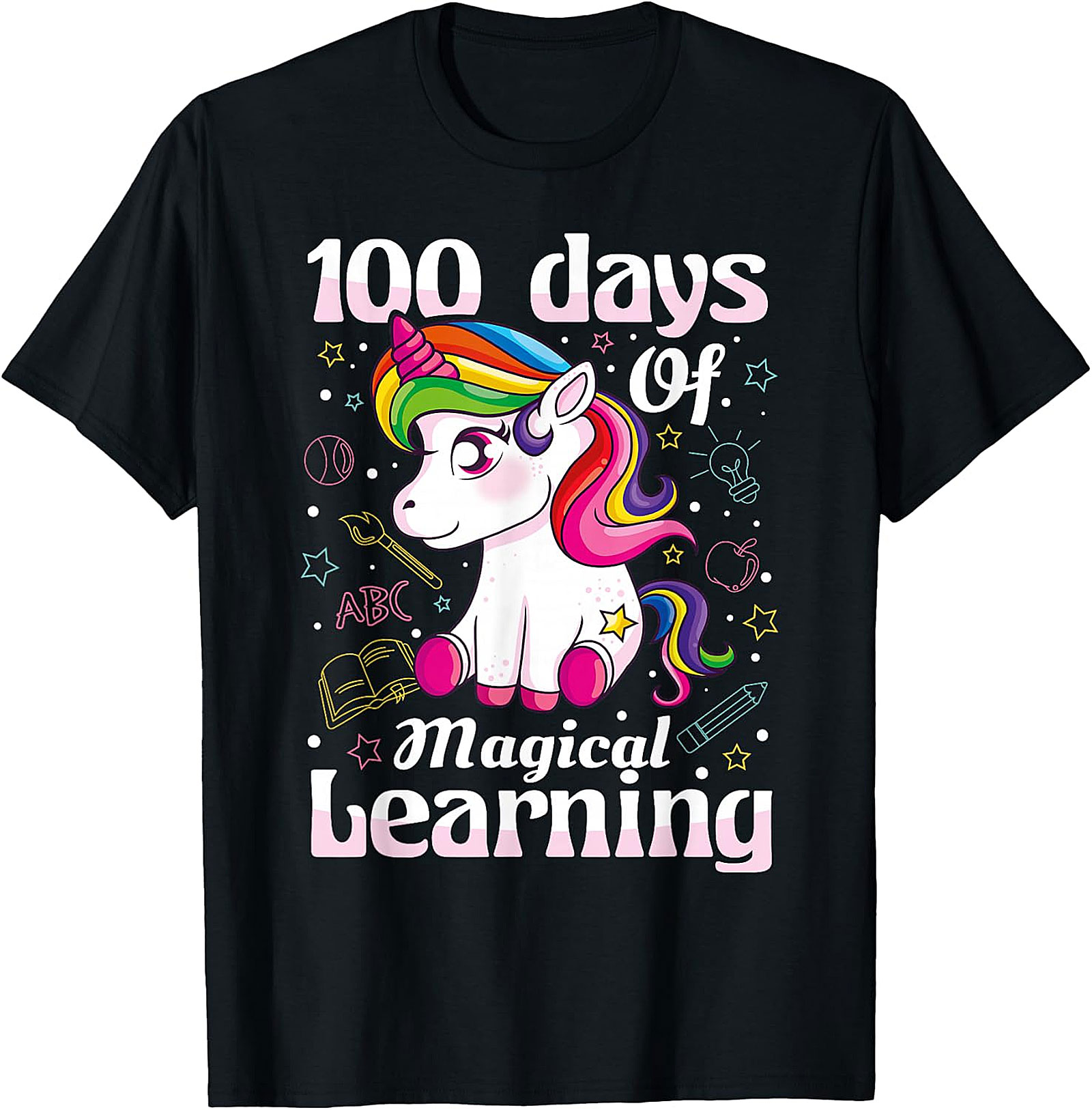 100 Days Of Magical Learning Unicorn T-Shirt - Kids' School Tee