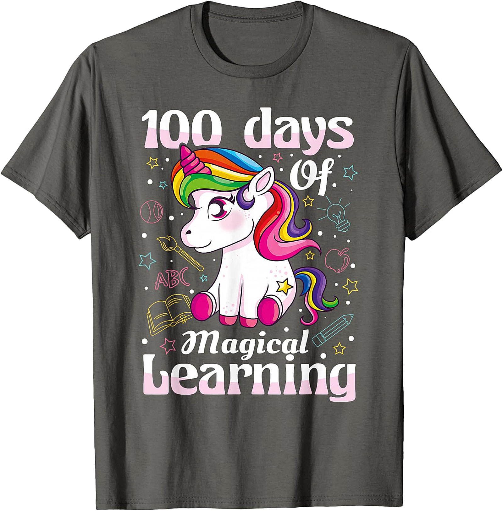 100 Days Of Magical Learning Unicorn T-Shirt - Kids' School Tee