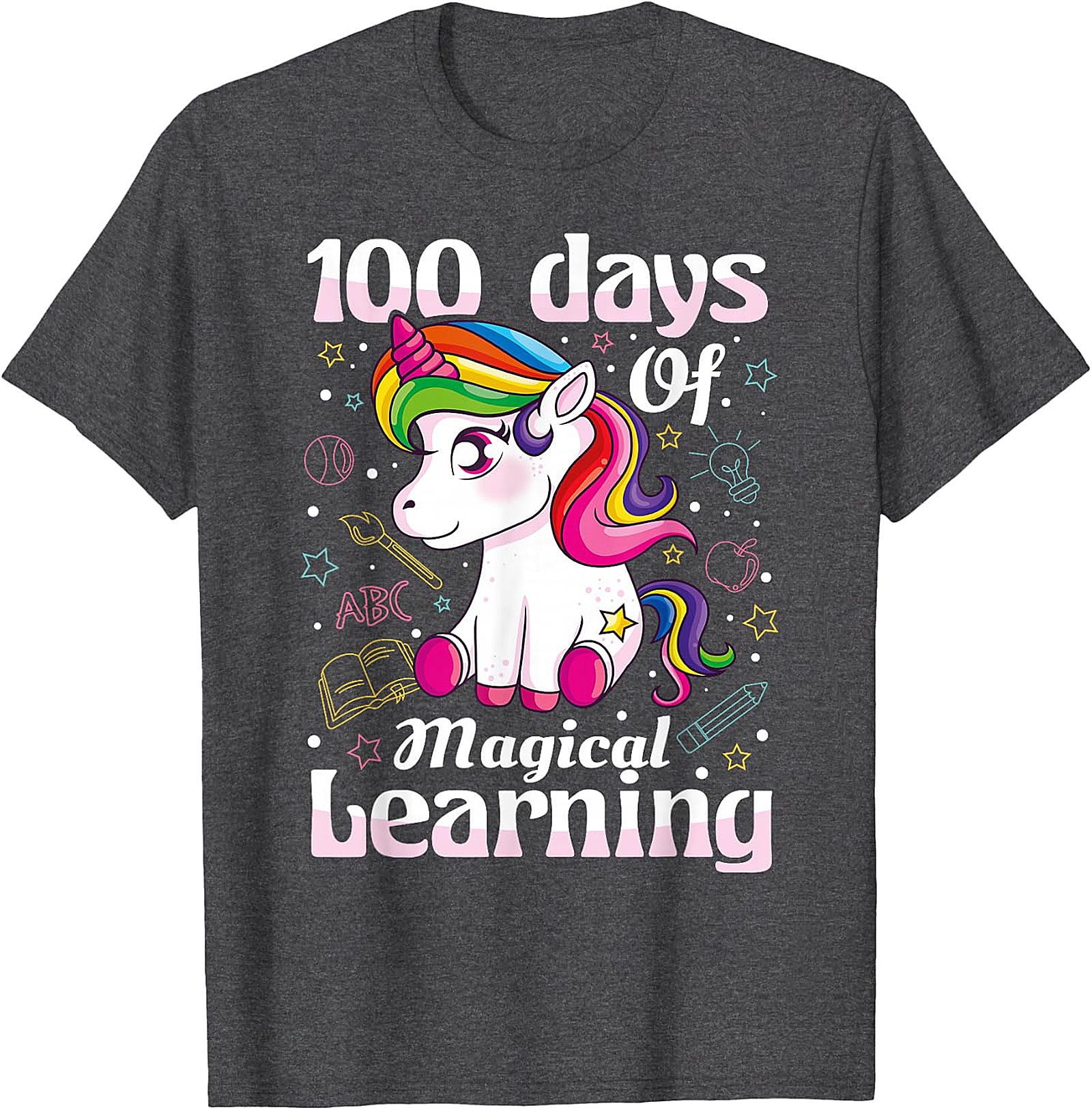 100 Days Of Magical Learning Unicorn T-Shirt - Kids' School Tee
