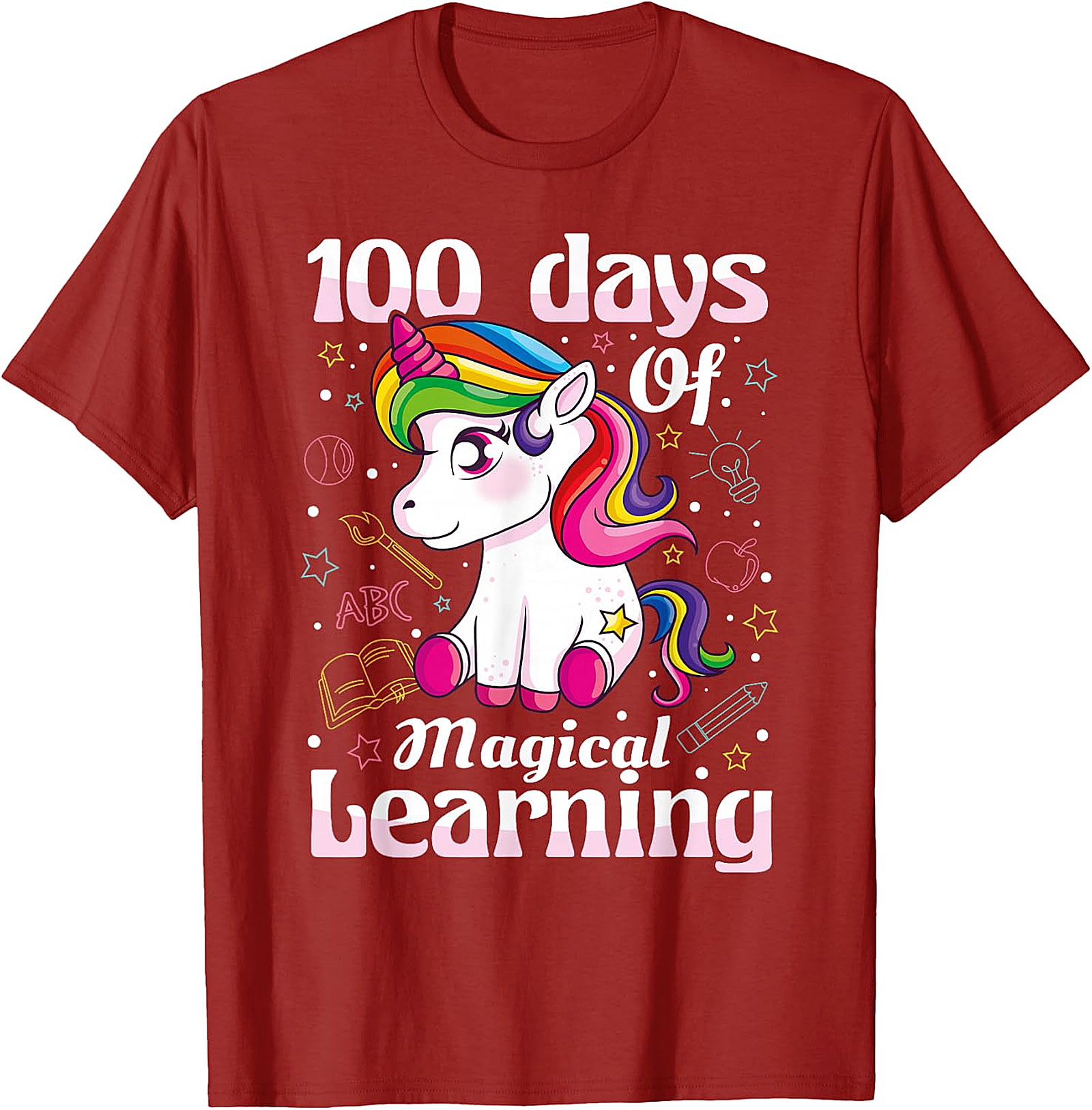 100 Days Of Magical Learning Unicorn T-Shirt - Kids' School Tee