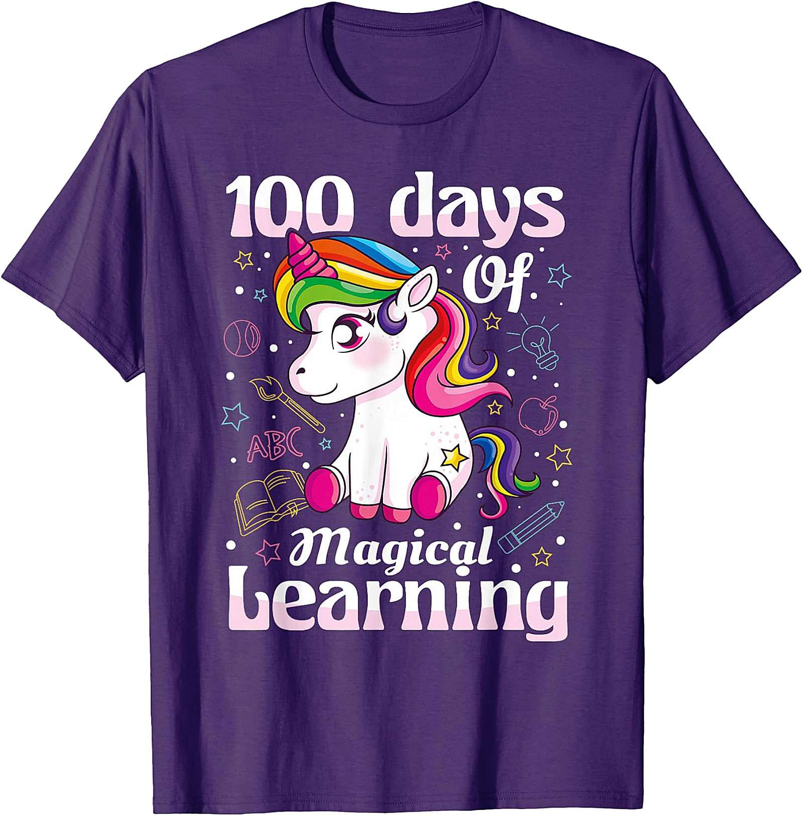 100 Days Of Magical Learning Unicorn T-Shirt - Kids' School Tee