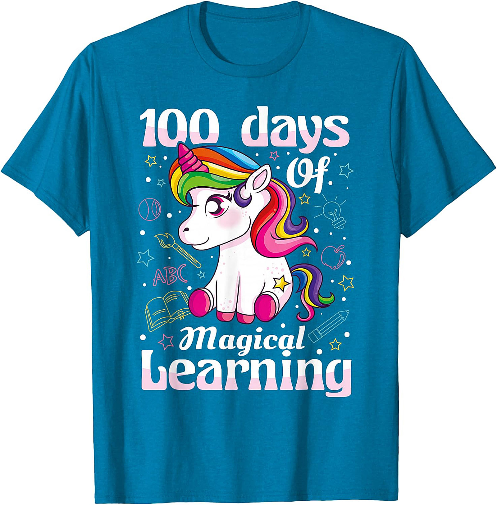 100 Days Of Magical Learning Unicorn T-Shirt - Kids' School Tee