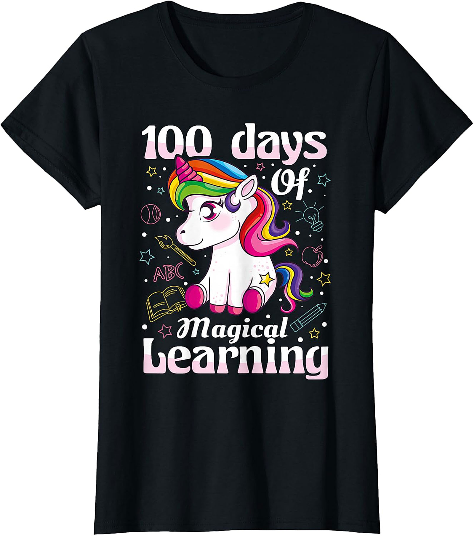 100 Days Of Magical Learning Unicorn T-Shirt - Kids' School Tee