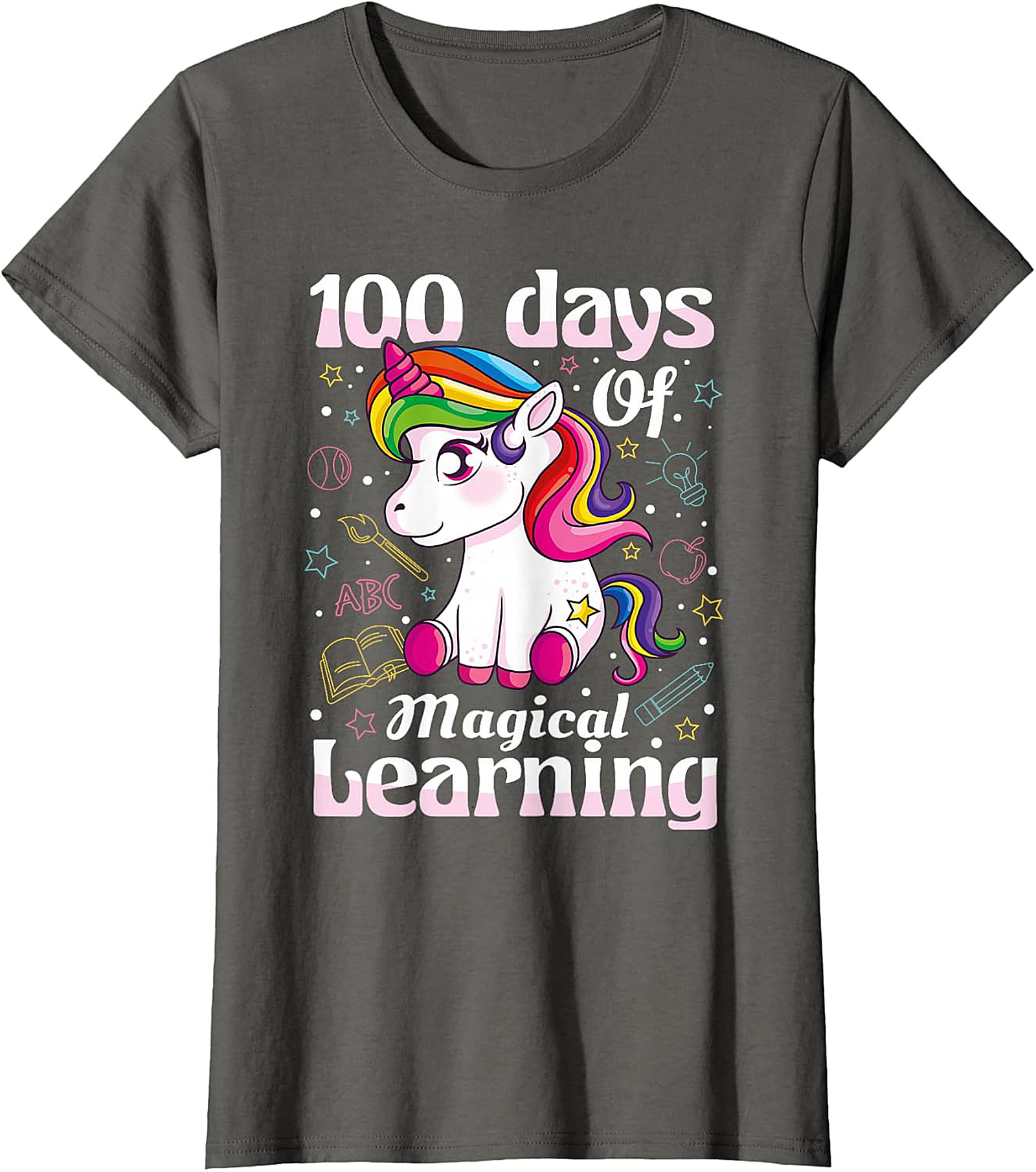 100 Days Of Magical Learning Unicorn T-Shirt - Kids' School Tee
