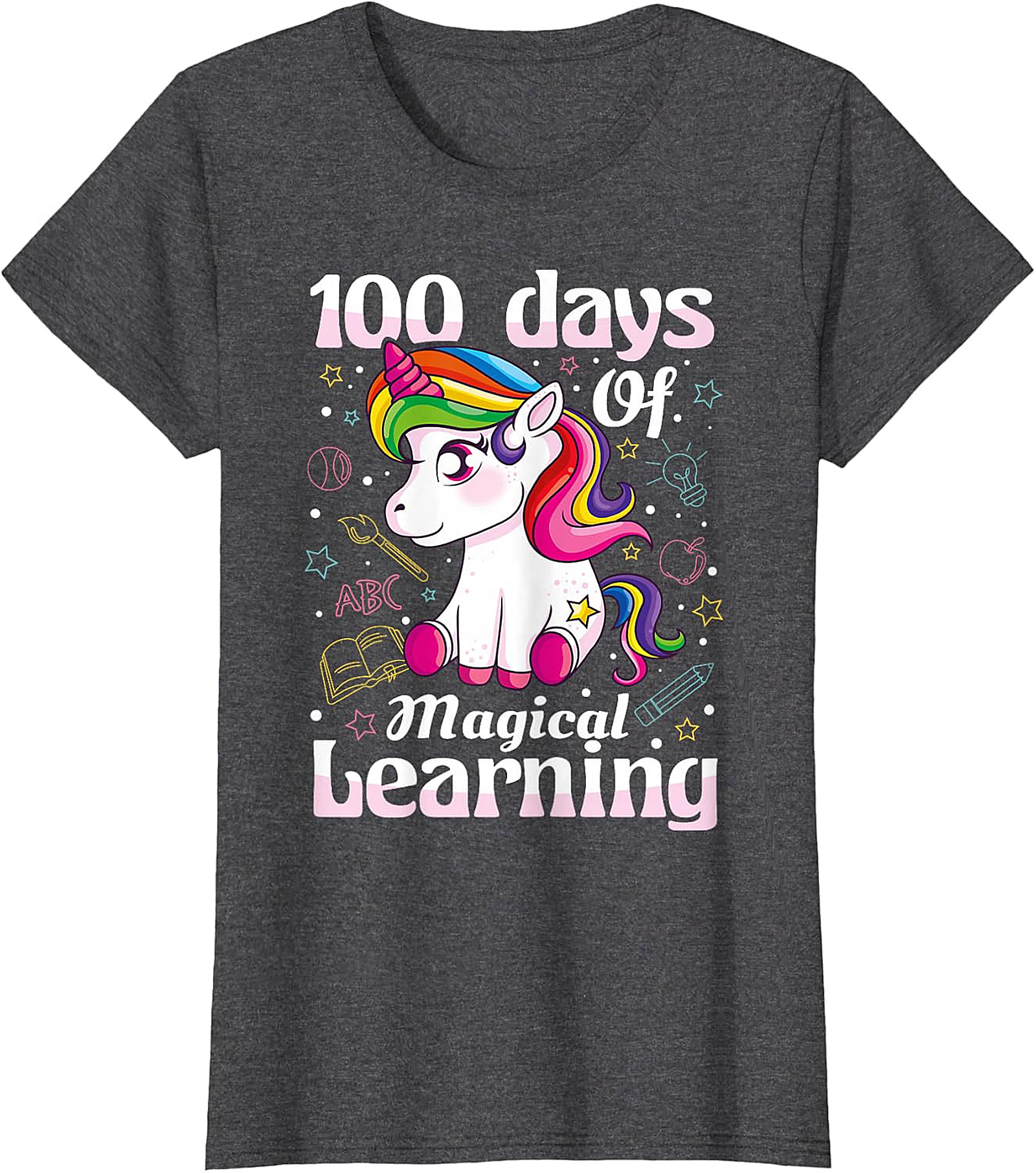 100 Days Of Magical Learning Unicorn T-Shirt - Kids' School Tee