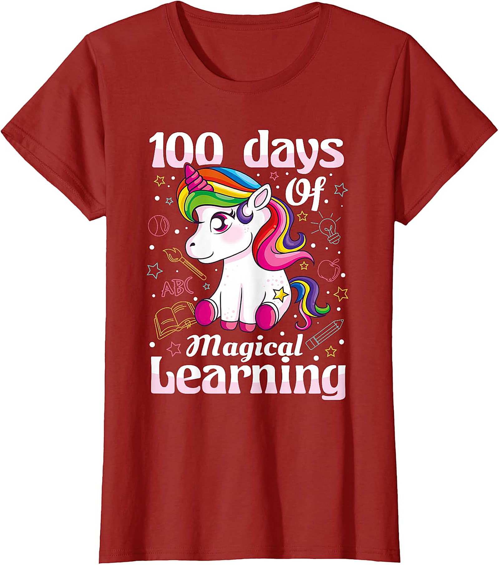 100 Days Of Magical Learning Unicorn T-Shirt - Kids' School Tee