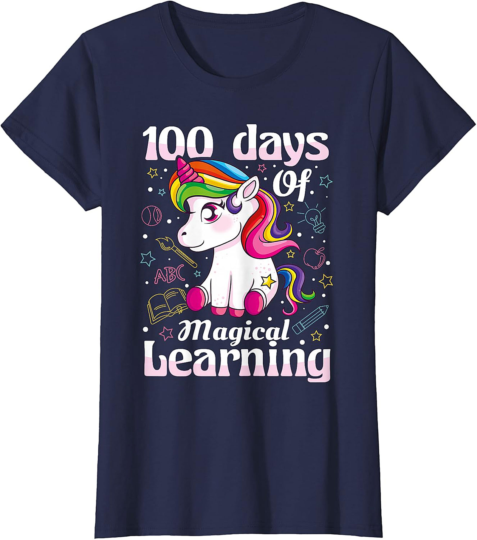 100 Days Of Magical Learning Unicorn T-Shirt - Kids' School Tee