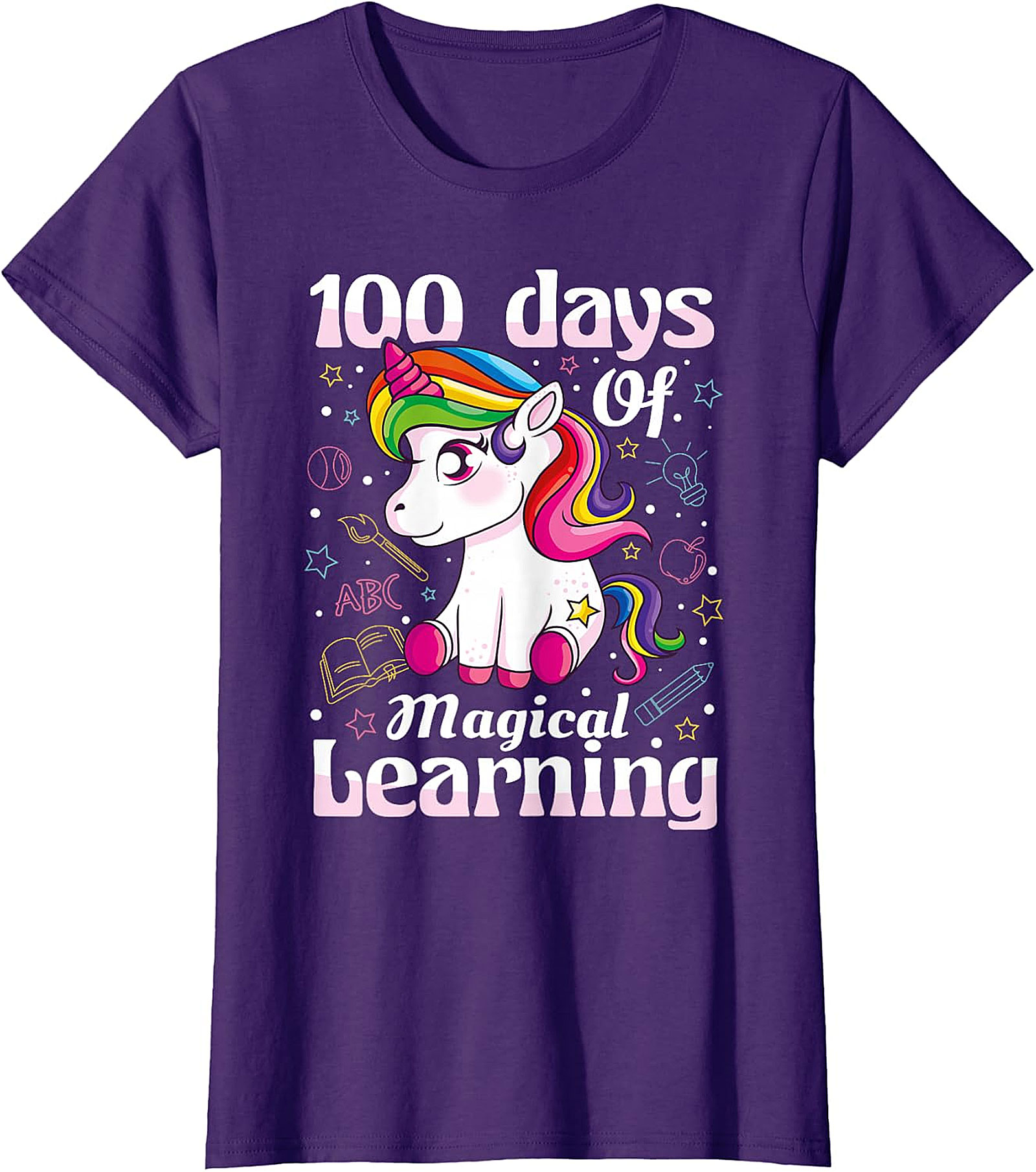 100 Days Of Magical Learning Unicorn T-Shirt - Kids' School Tee