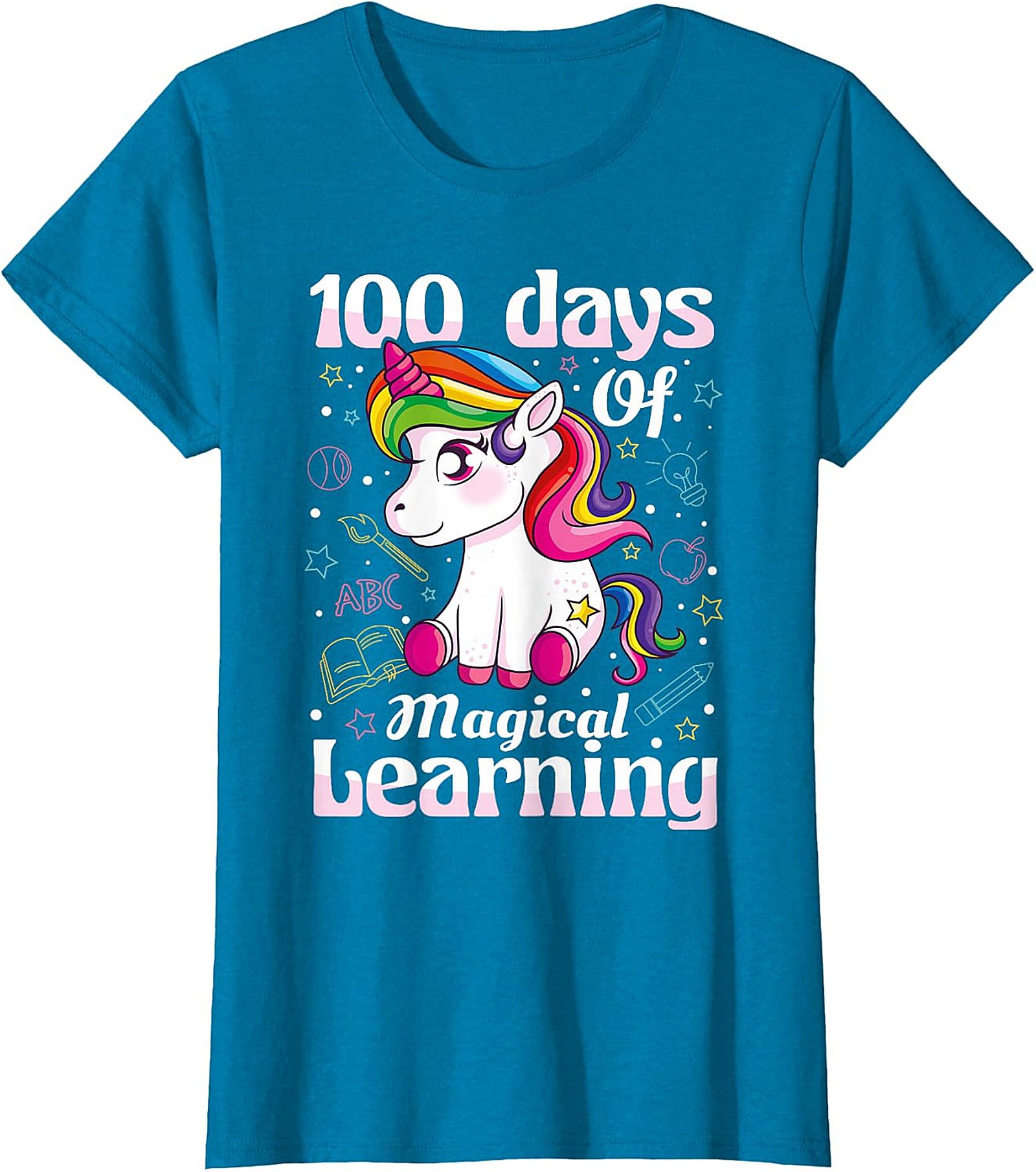100 Days Of Magical Learning Unicorn T-Shirt - Kids' School Tee