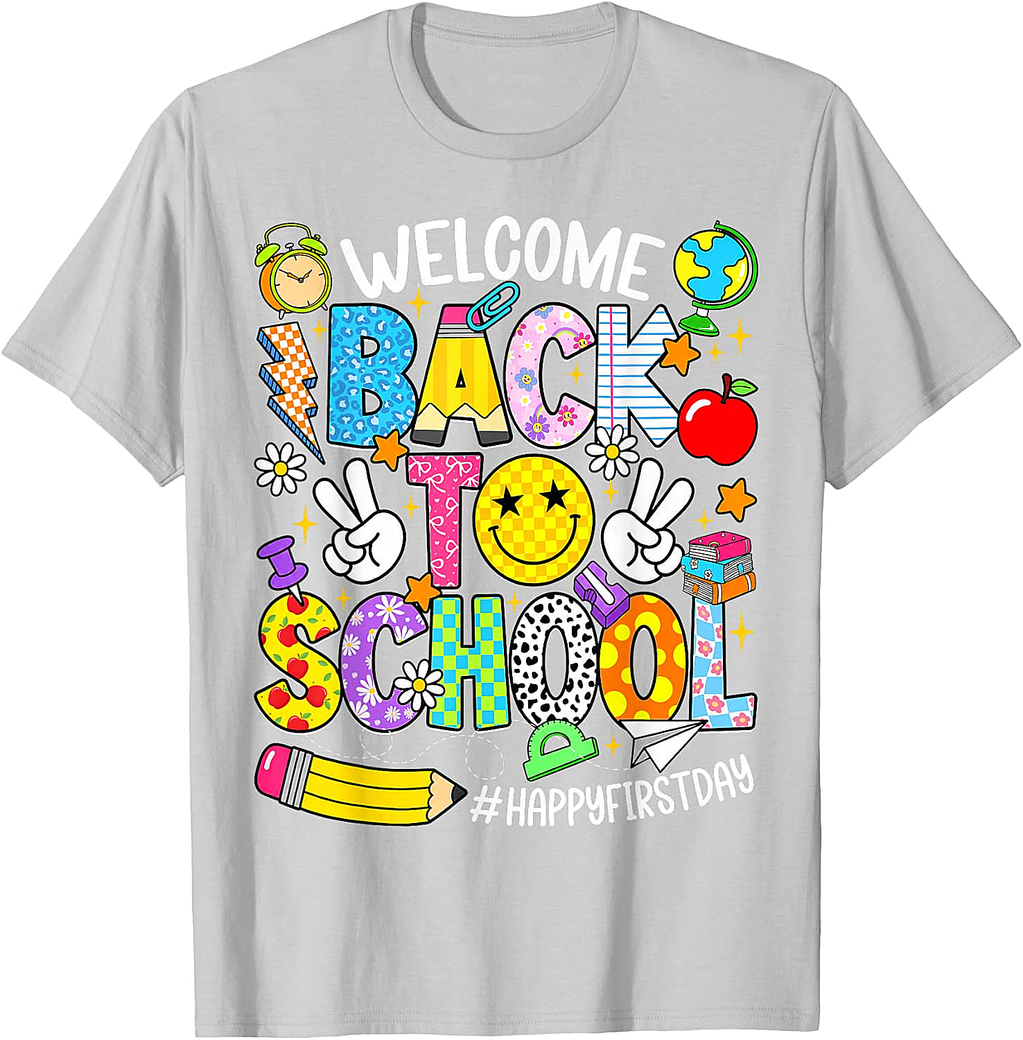  Welcome Back to School Happy First Day Tee Teacher Shirt