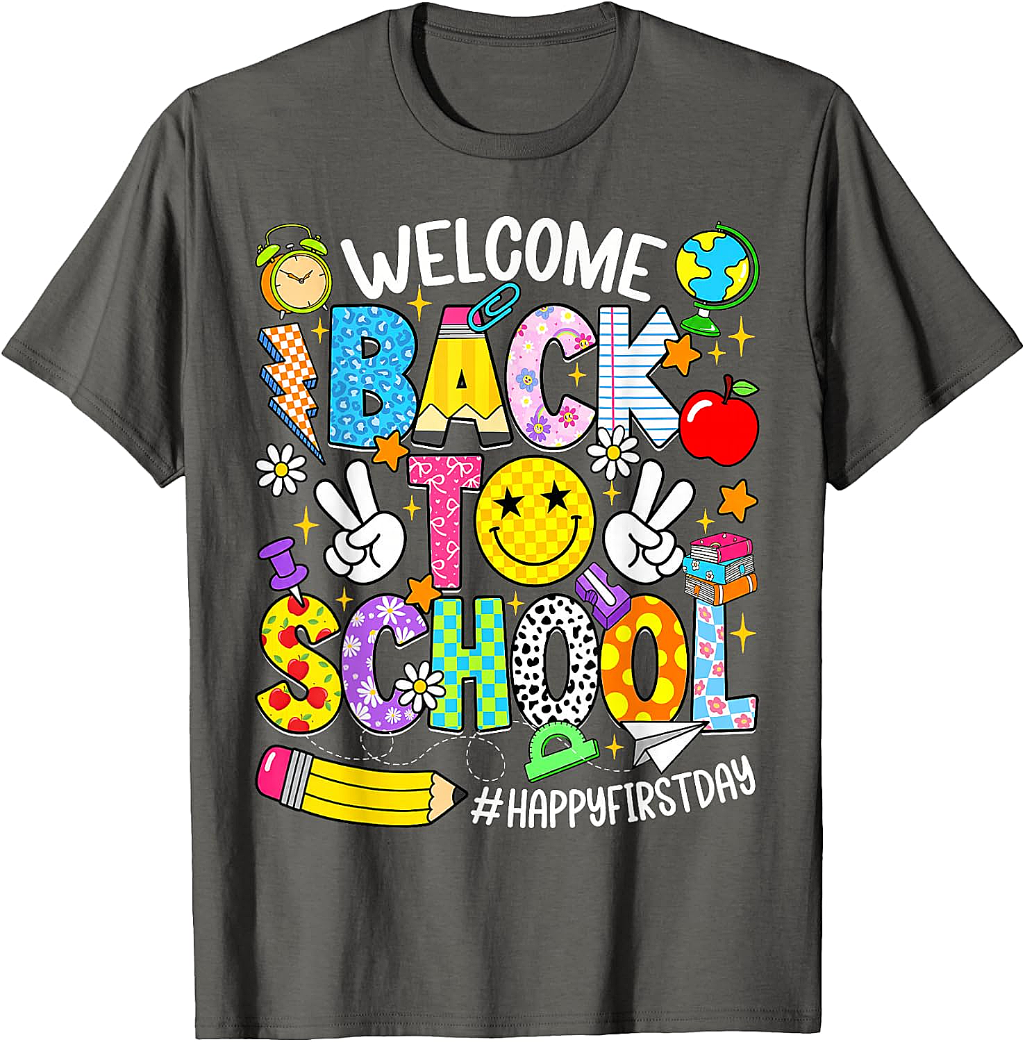  Welcome Back to School Happy First Day Tee Teacher Shirt