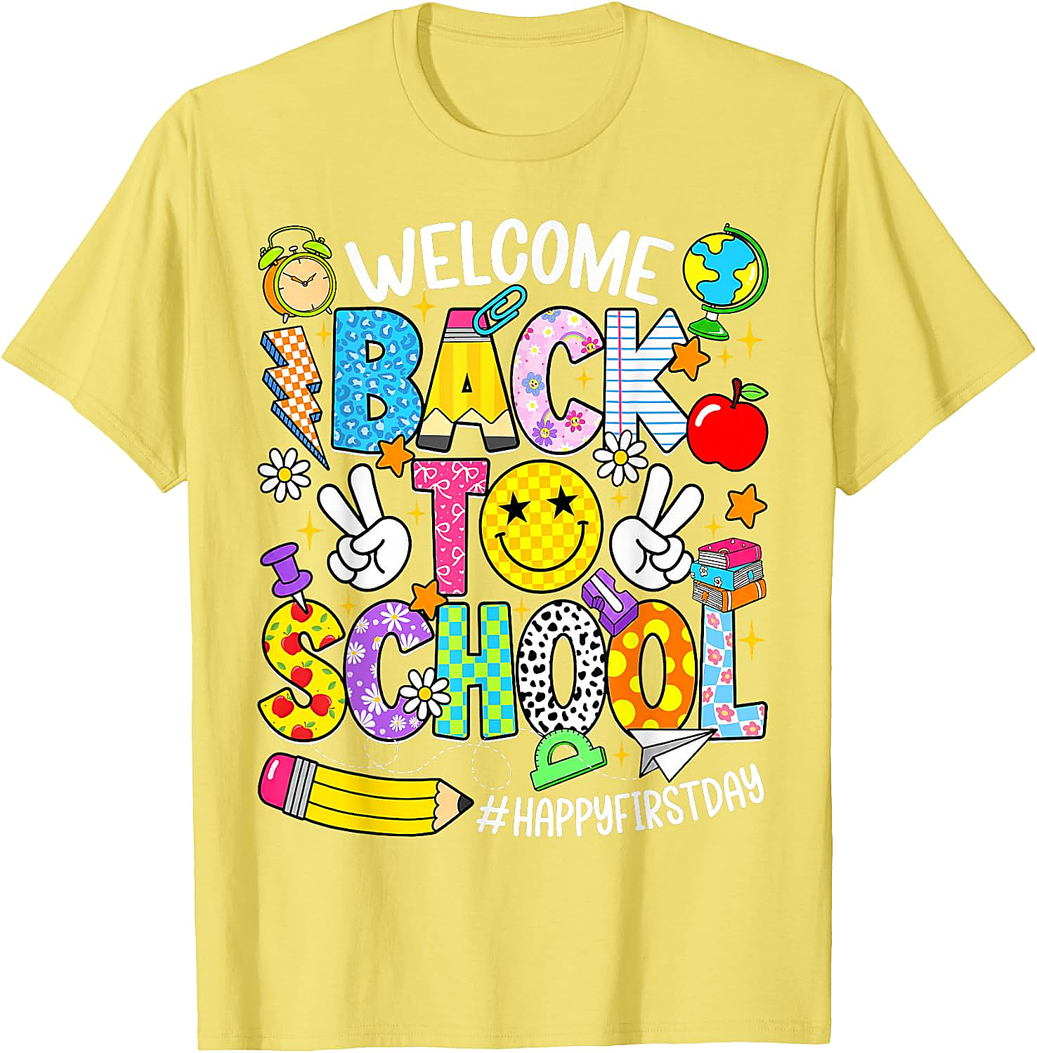  Welcome Back to School Happy First Day Tee Teacher Shirt