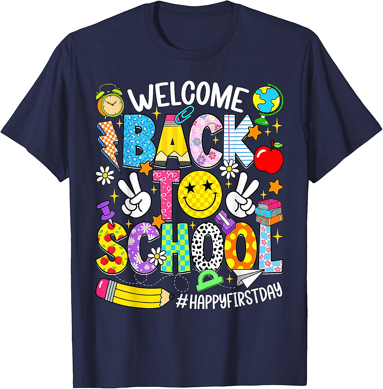  Welcome Back to School Happy First Day Tee Teacher Shirt