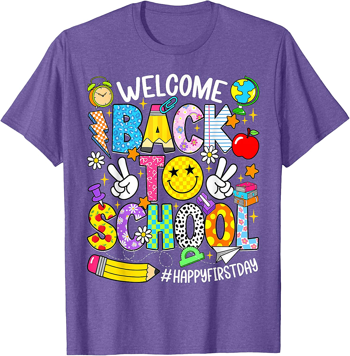  Welcome Back to School Happy First Day Tee Teacher Shirt