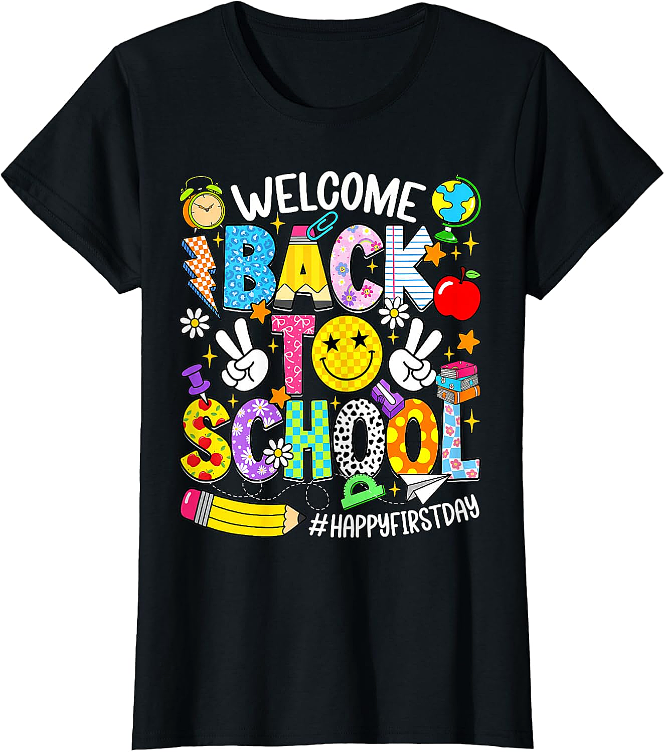  Welcome Back to School Happy First Day Tee Teacher Shirt