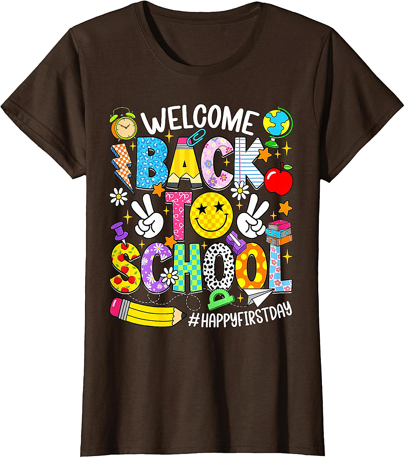 Welcome Back to School Happy First Day Tee Teacher Shirt