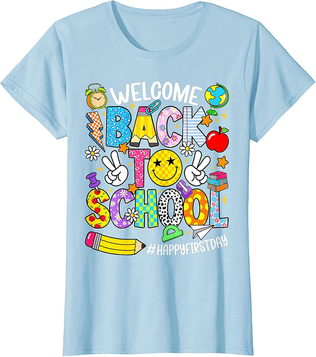  Welcome Back to School Happy First Day Tee Teacher Shirt