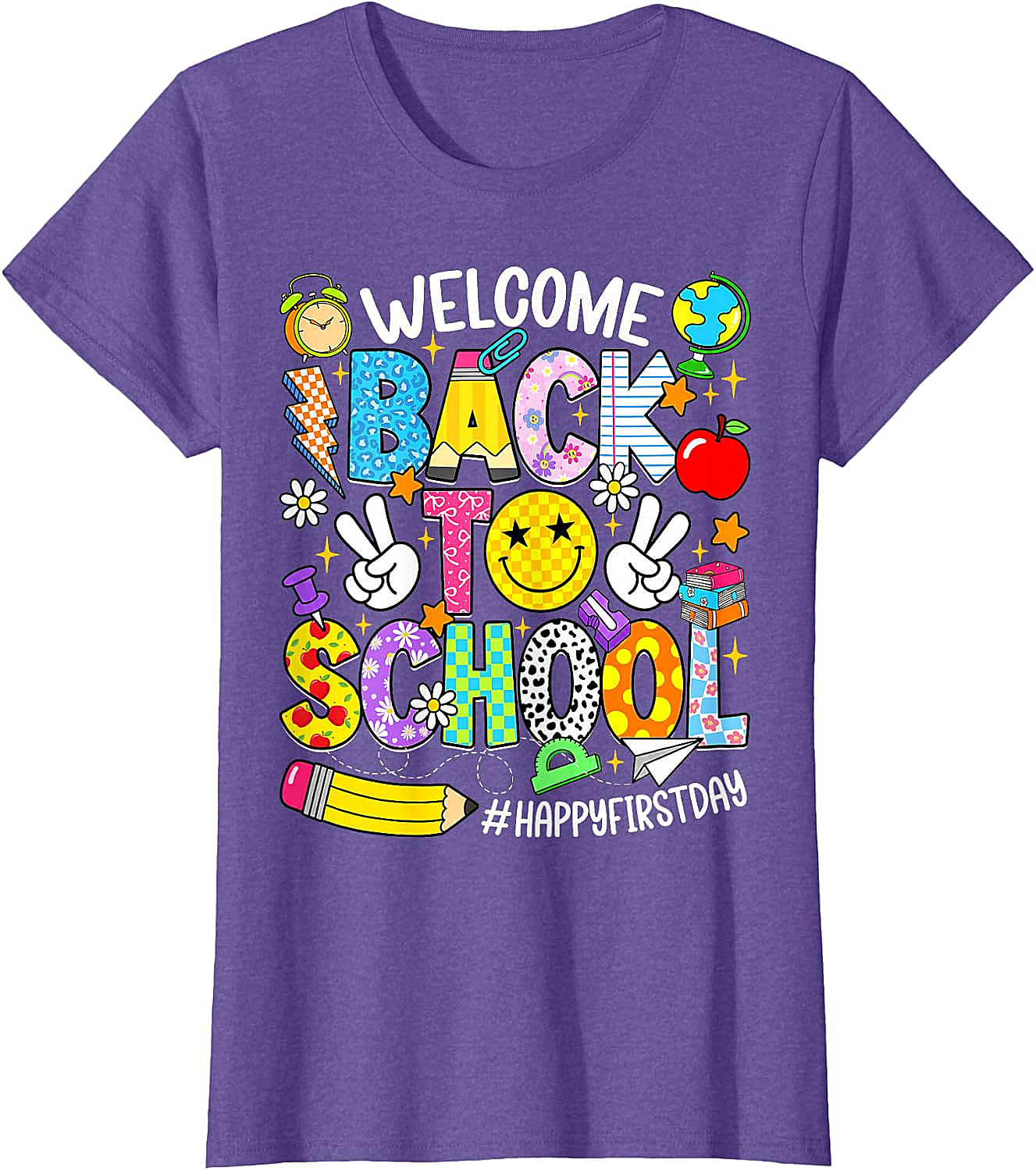  Welcome Back to School Happy First Day Tee Teacher Shirt