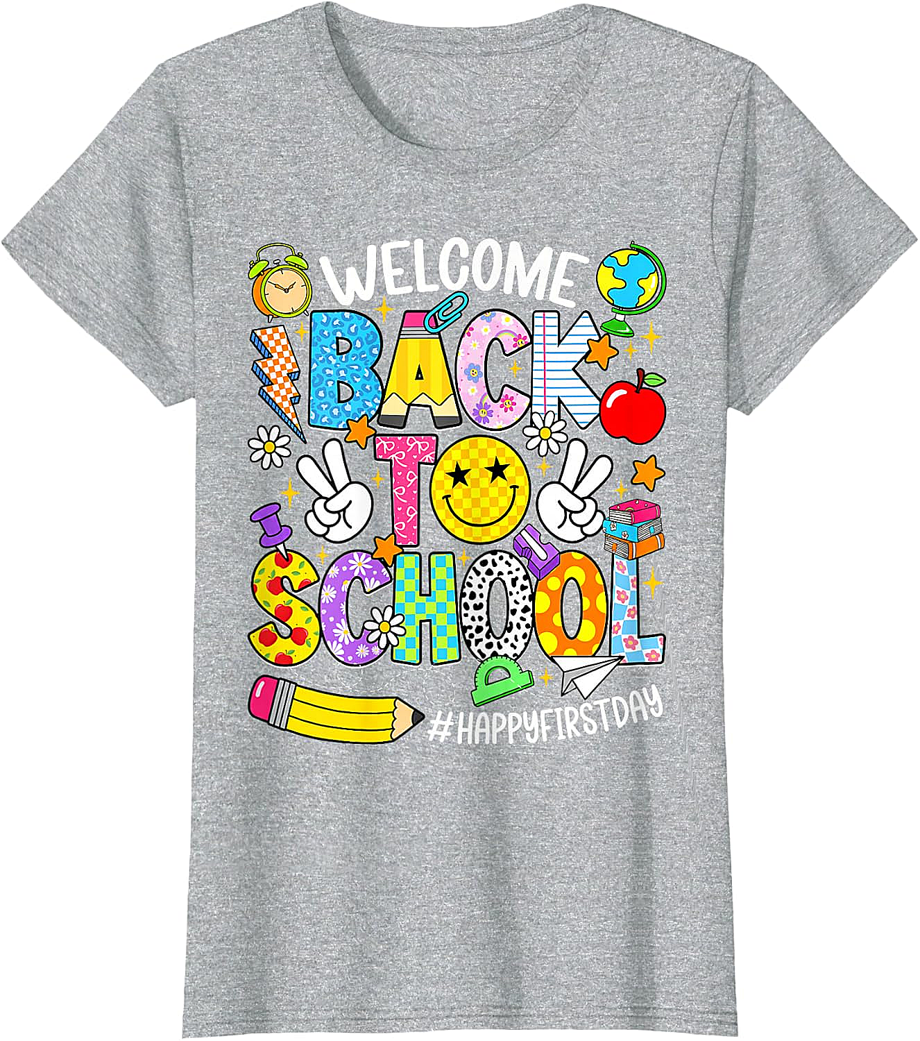  Welcome Back to School Happy First Day Tee Teacher Shirt