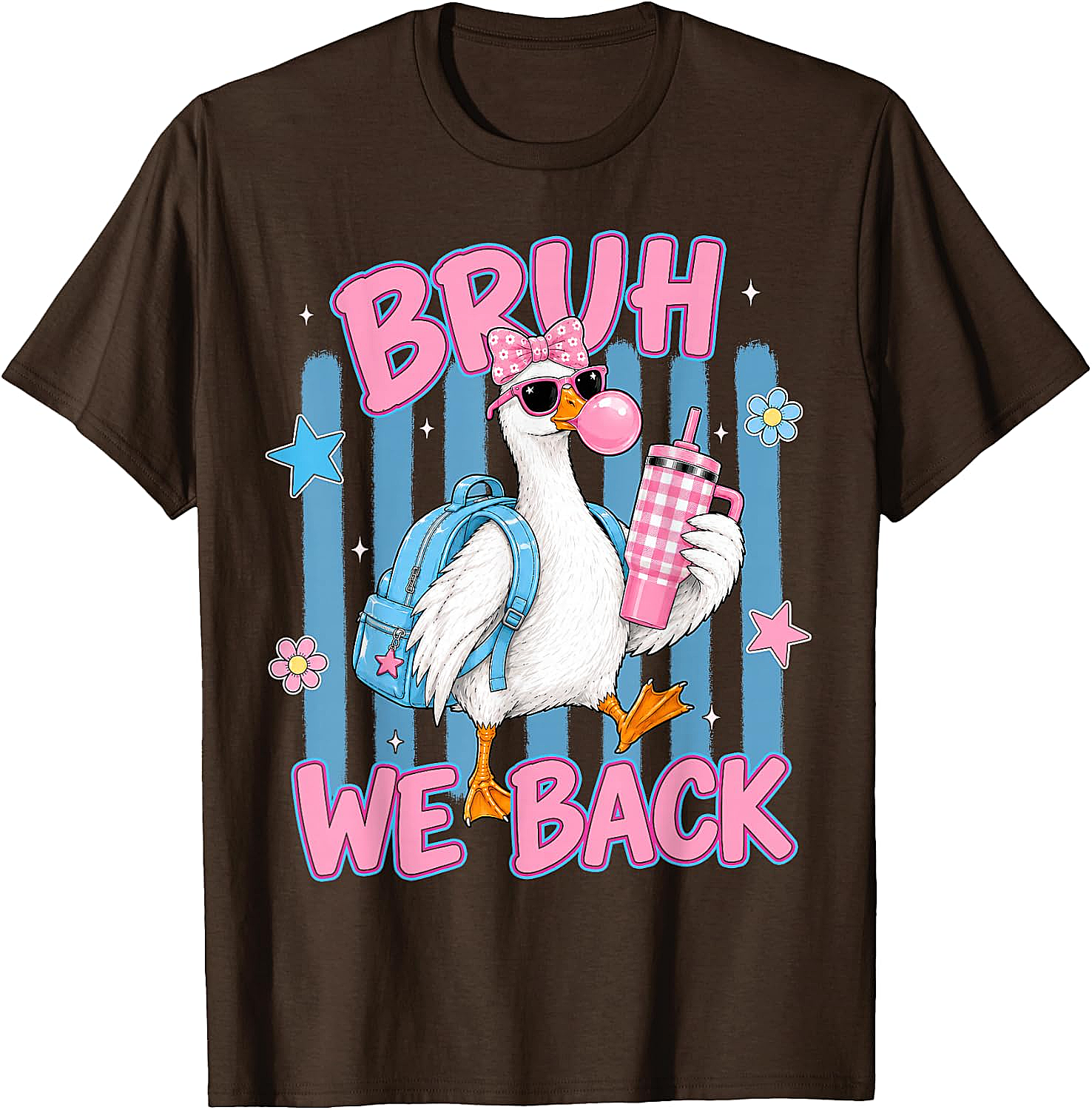 Bruh We Back Funny Goose Back to School T-Shirt