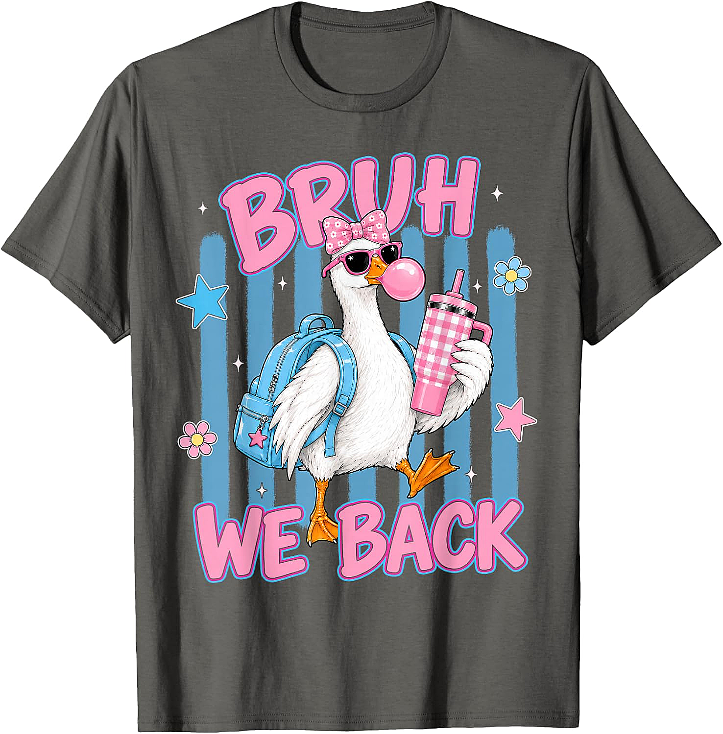 Bruh We Back Funny Goose Back to School T-Shirt
