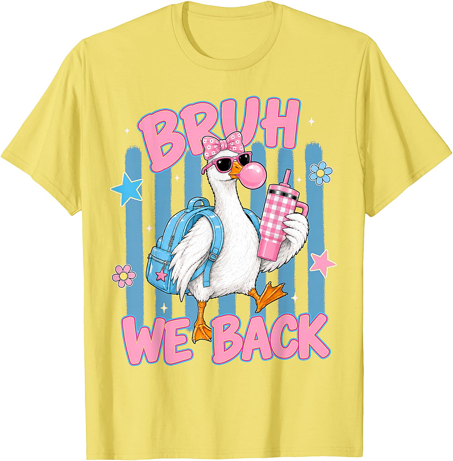 Bruh We Back Funny Goose Back to School T-Shirt