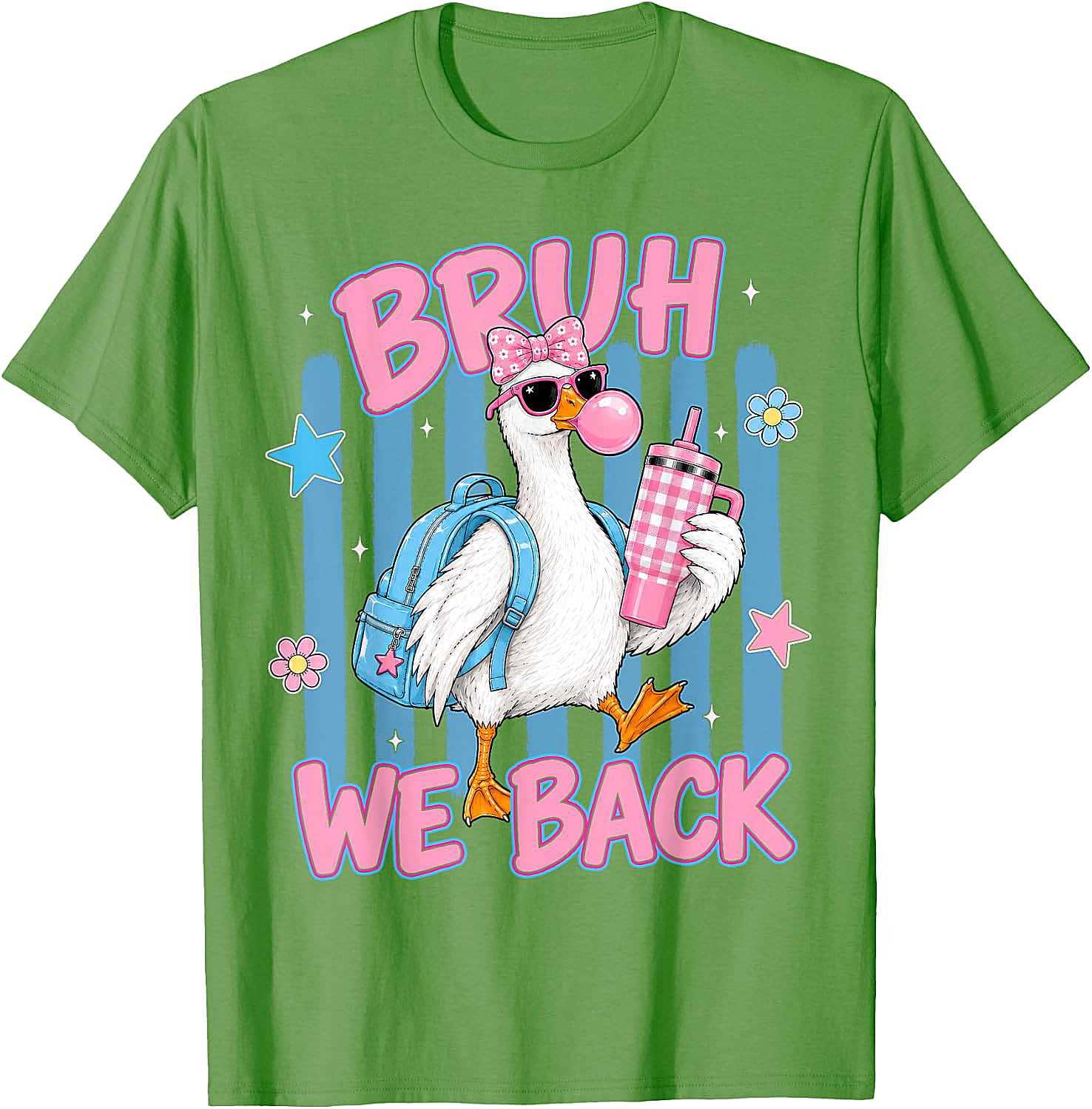 Bruh We Back Funny Goose Back to School T-Shirt