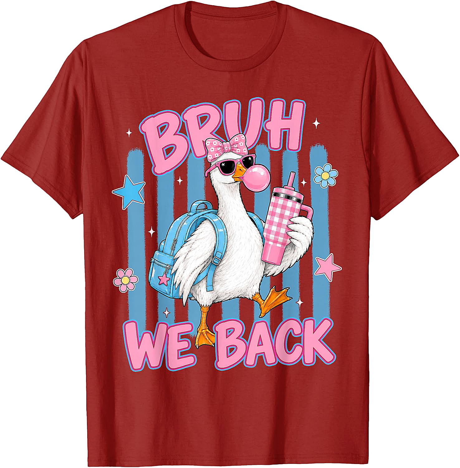 Bruh We Back Funny Goose Back to School T-Shirt