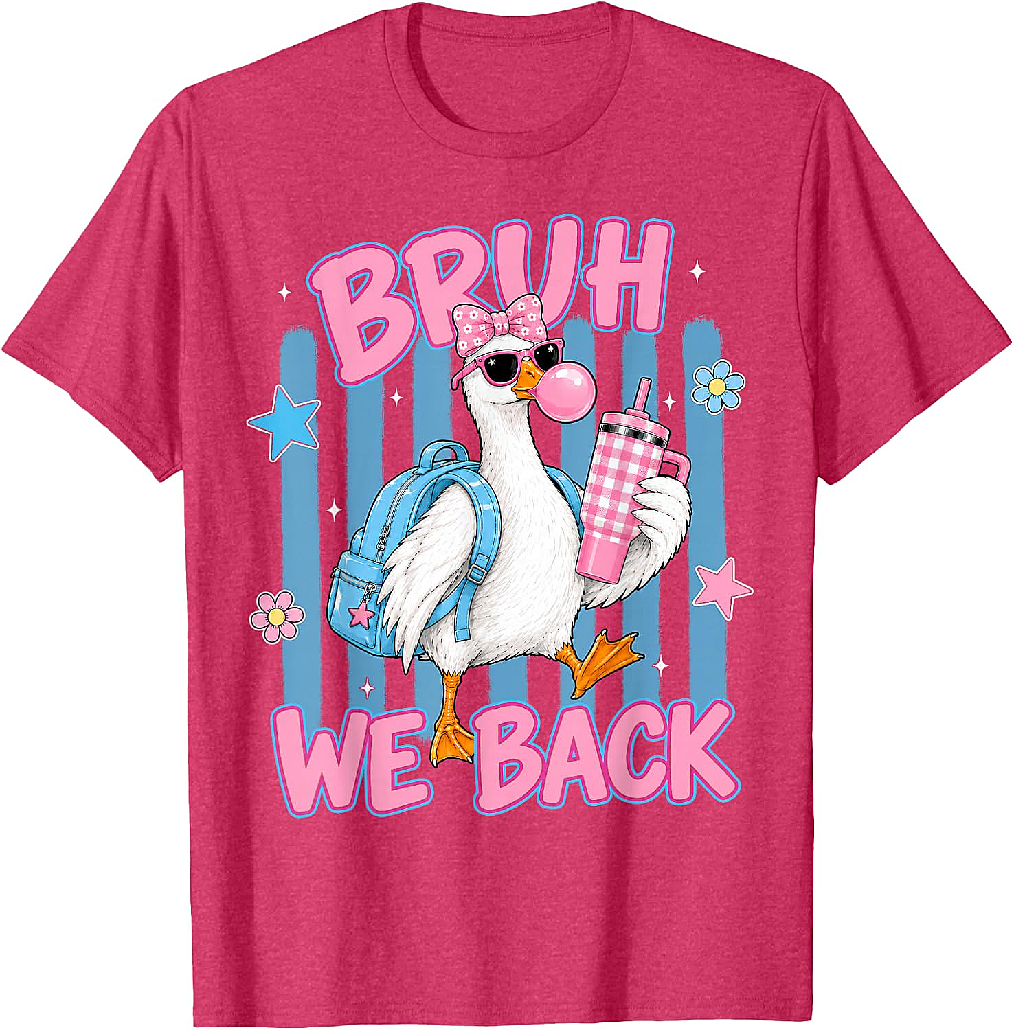 Bruh We Back Funny Goose Back to School T-Shirt