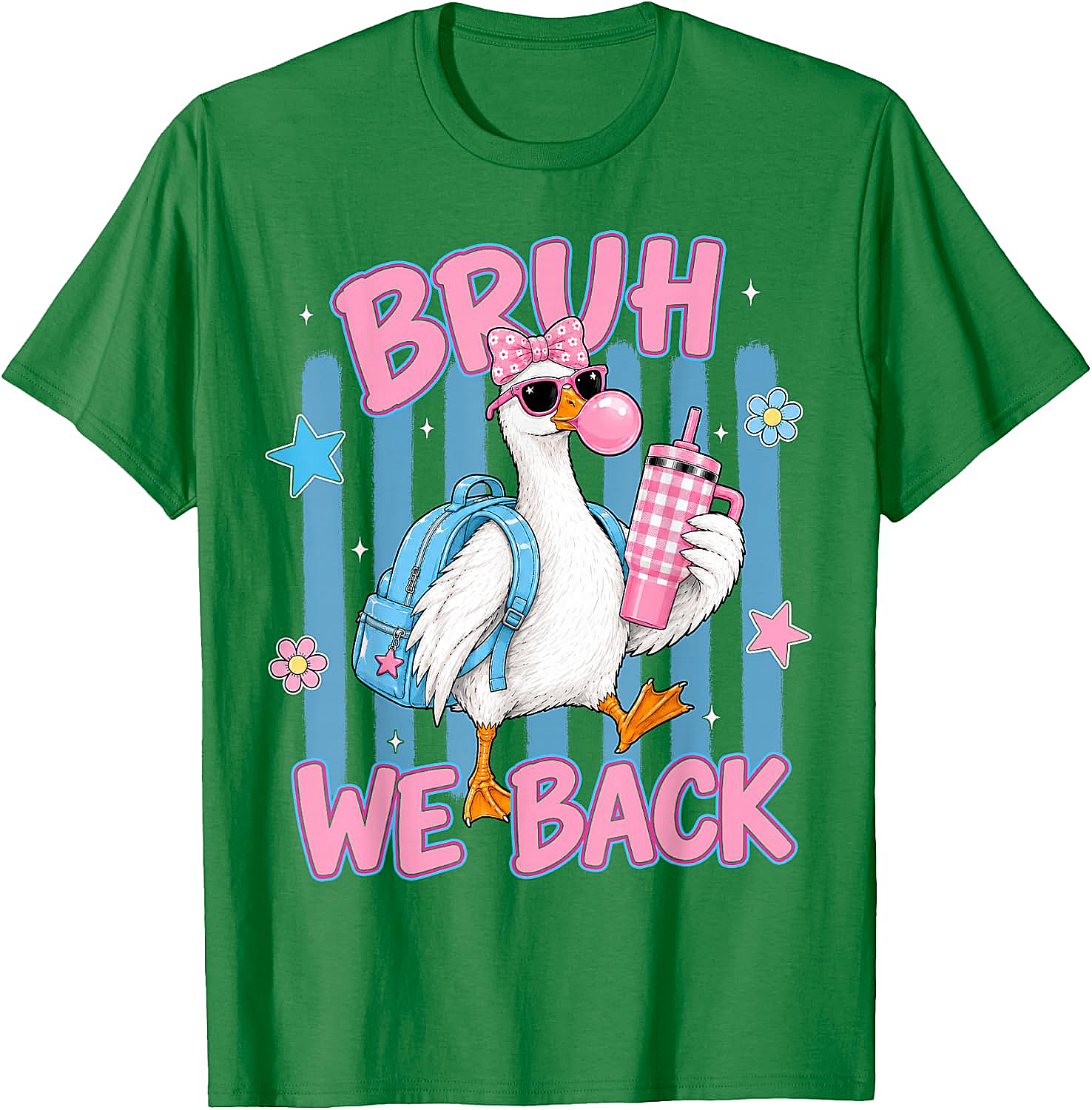 Bruh We Back Funny Goose Back to School T-Shirt
