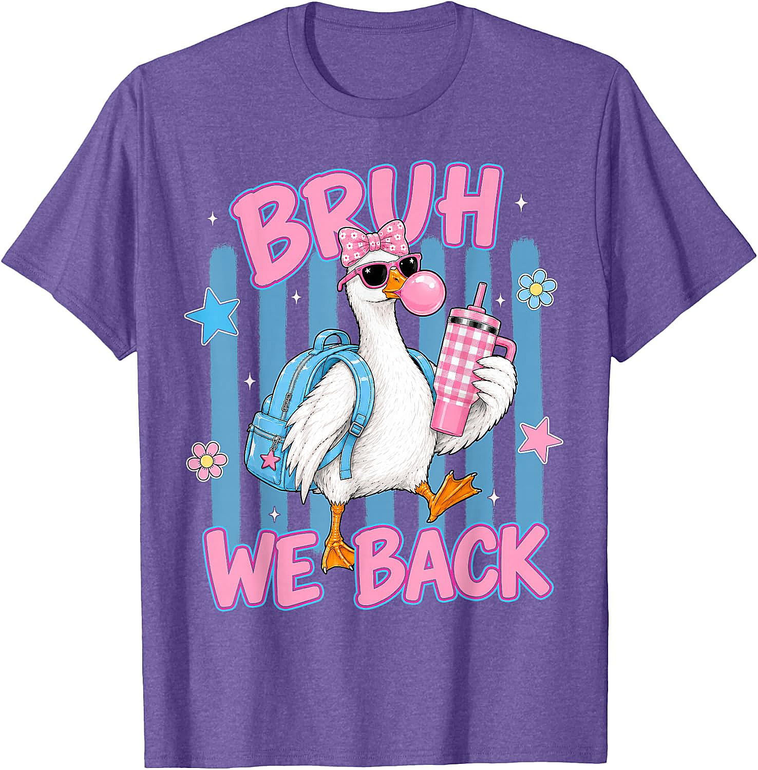 Bruh We Back Funny Goose Back to School T-Shirt