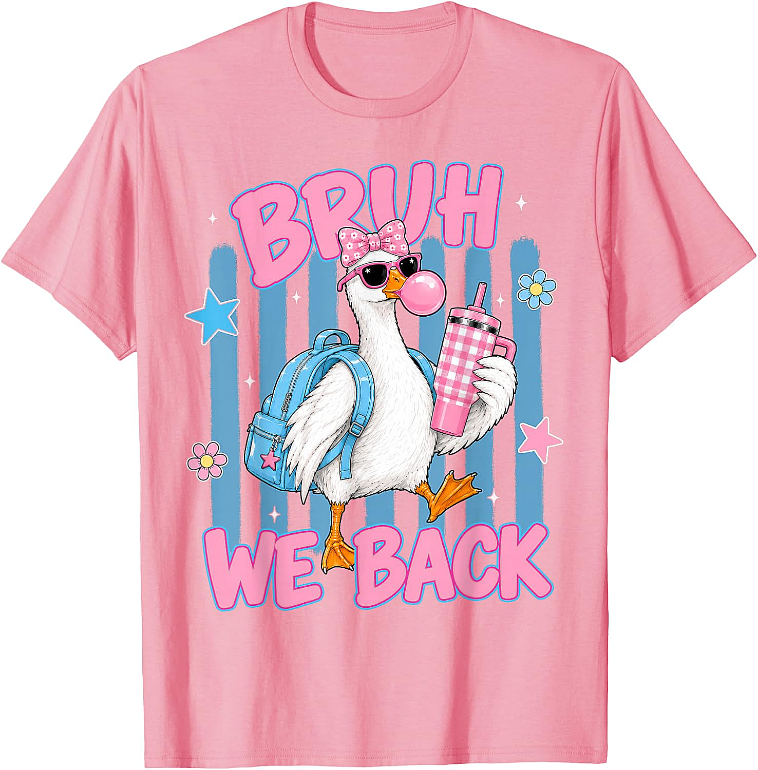 Bruh We Back Funny Goose Back to School T-Shirt