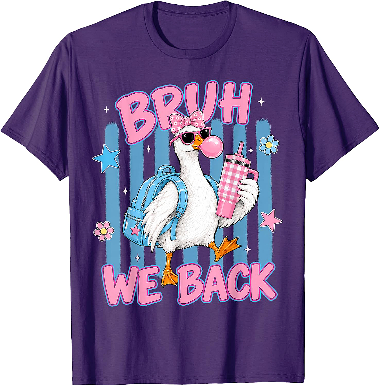 Bruh We Back Funny Goose Back to School T-Shirt