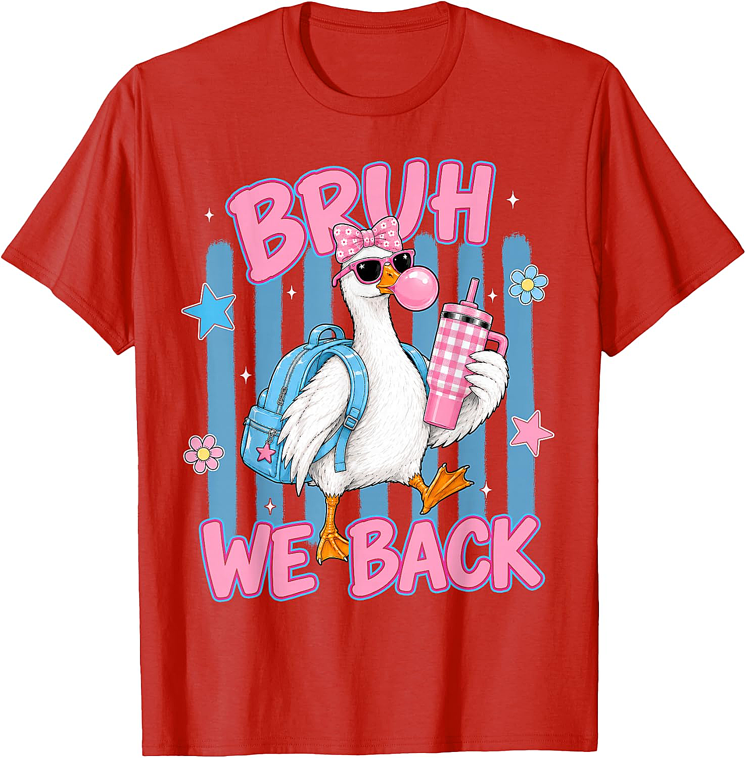 Bruh We Back Funny Goose Back to School T-Shirt