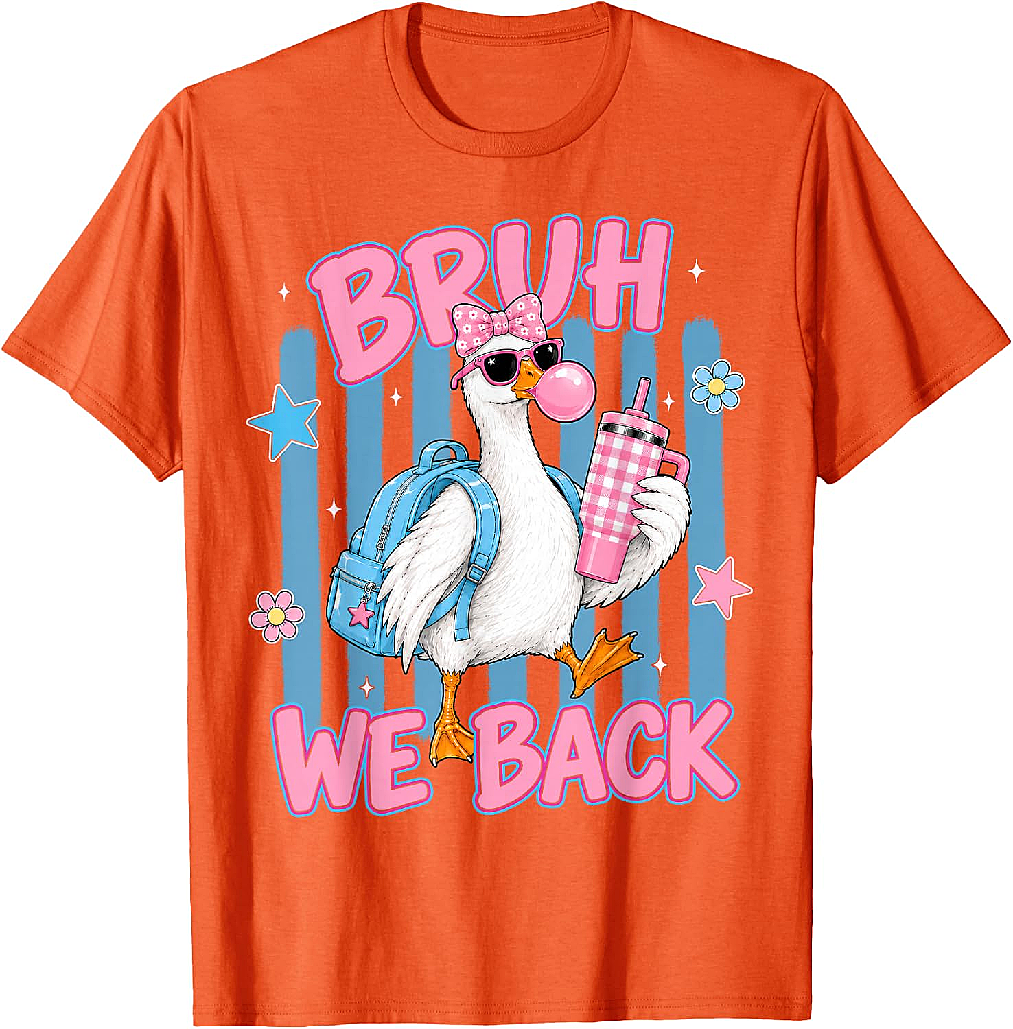 Bruh We Back Funny Goose Back to School T-Shirt