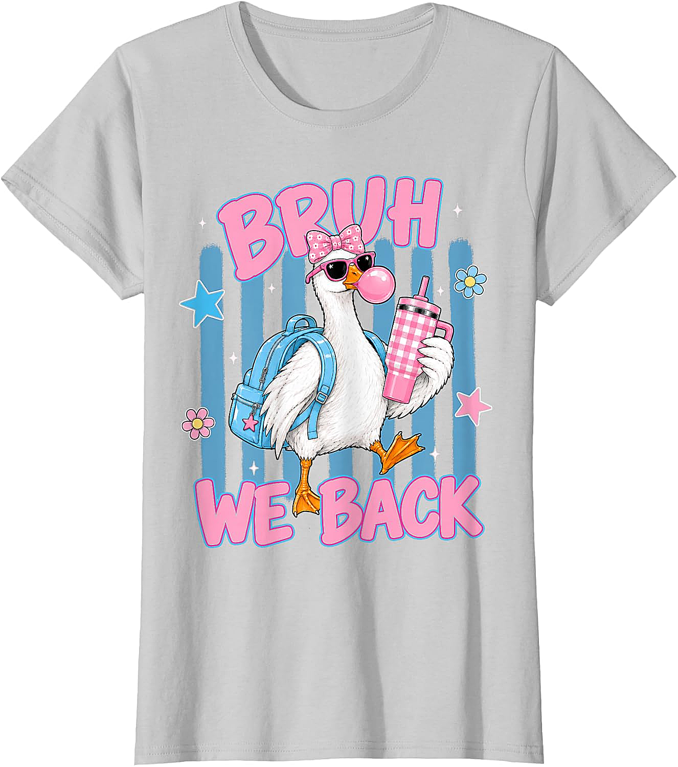 Bruh We Back Funny Goose Back to School T-Shirt