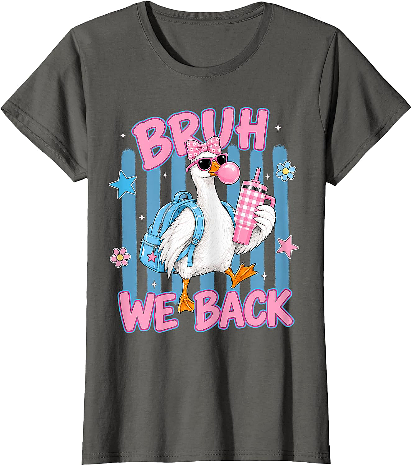 Bruh We Back Funny Goose Back to School T-Shirt