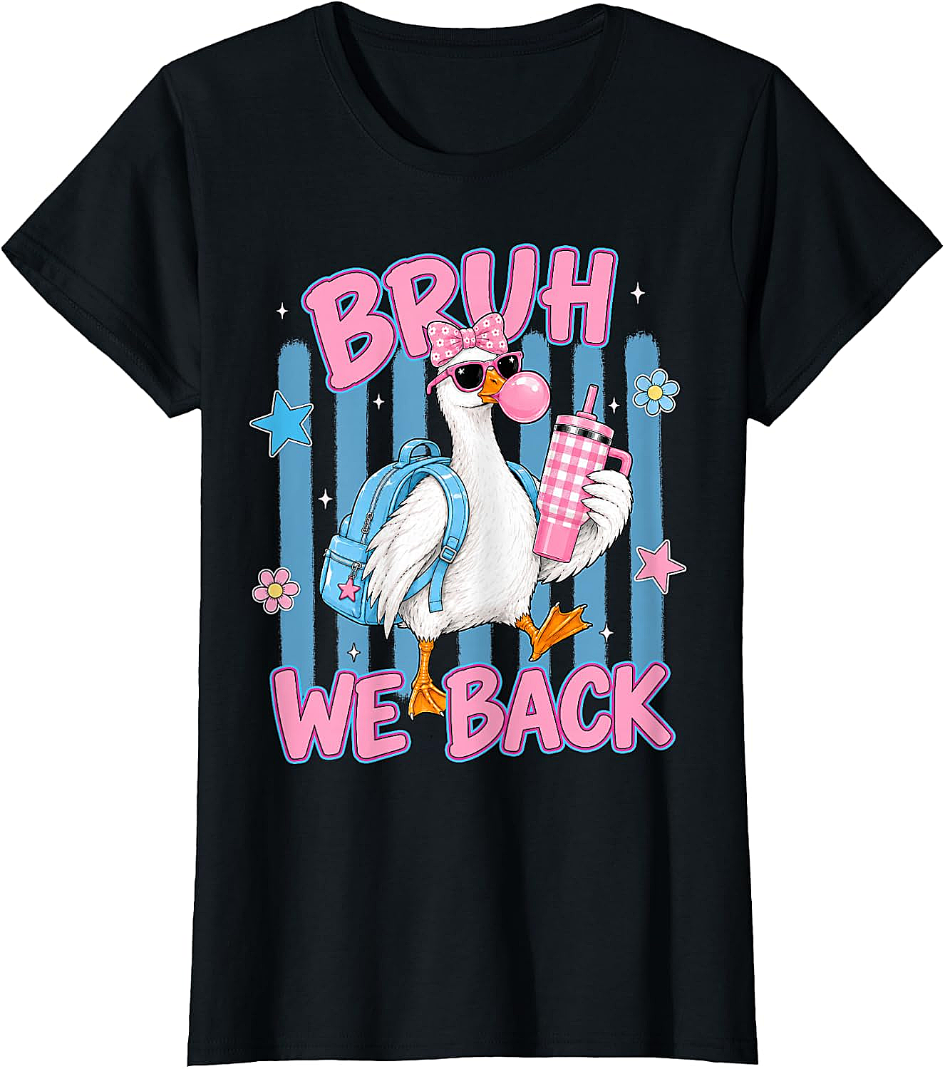 Bruh We Back Funny Goose Back to School T-Shirt