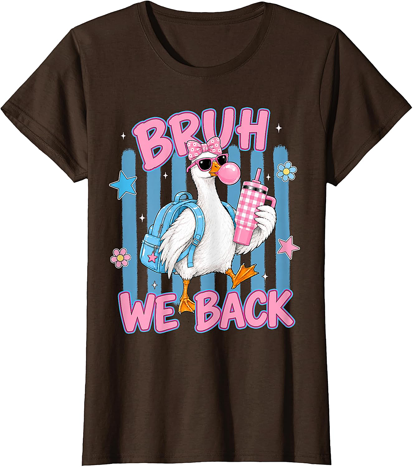 Bruh We Back Funny Goose Back to School T-Shirt