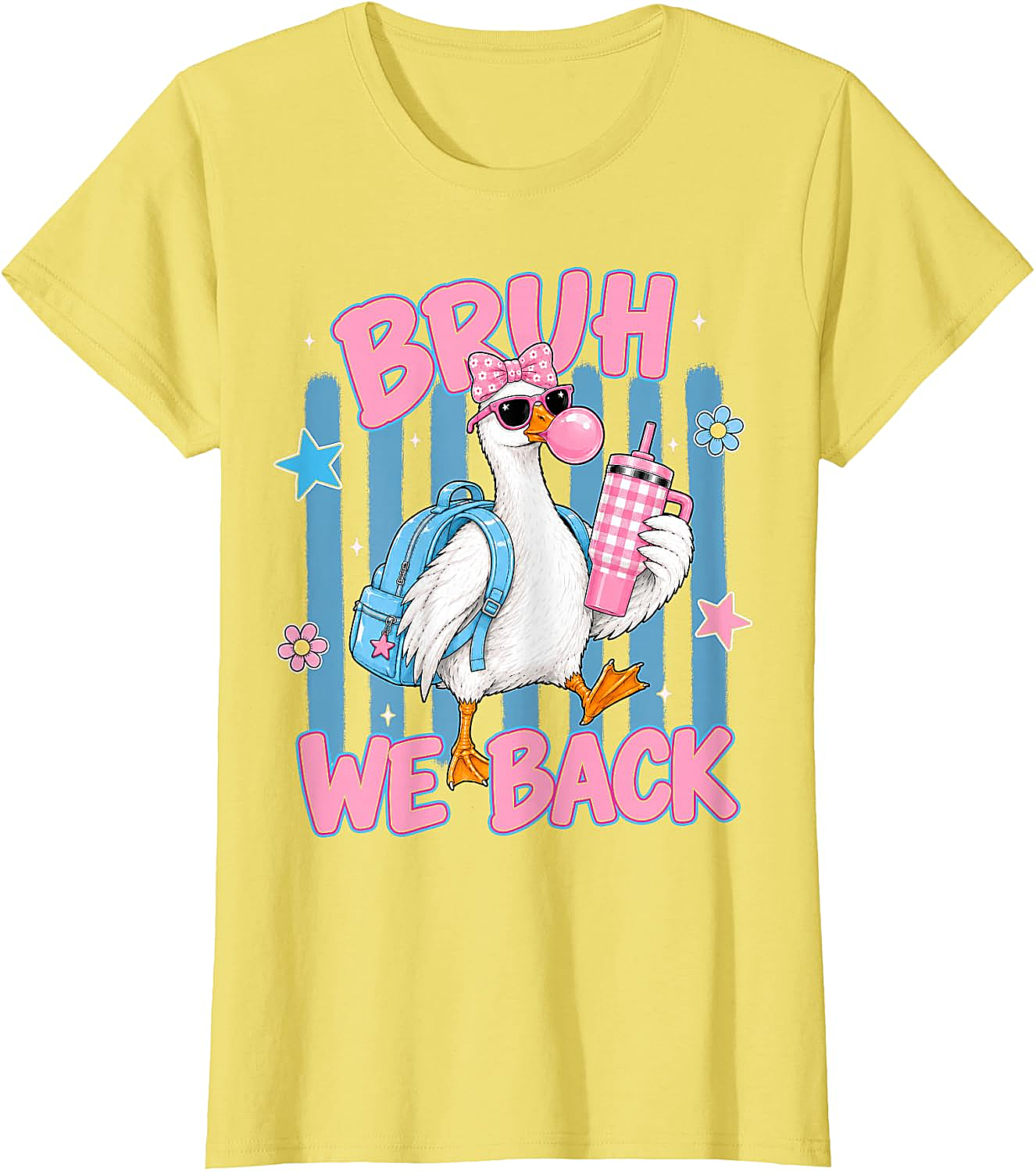 Bruh We Back Funny Goose Back to School T-Shirt
