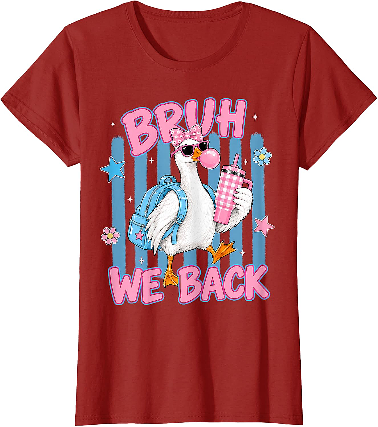 Bruh We Back Funny Goose Back to School T-Shirt