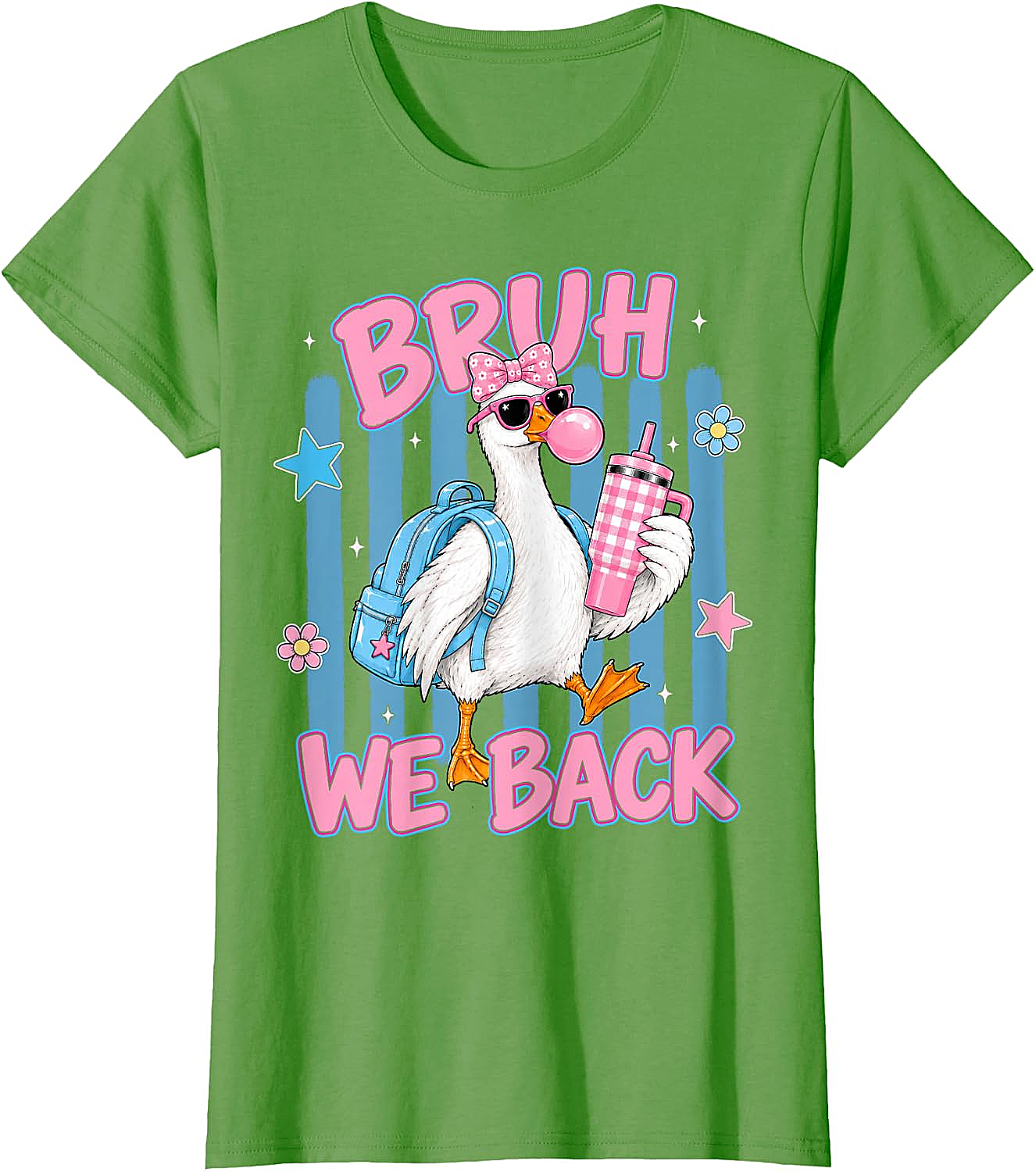 Bruh We Back Funny Goose Back to School T-Shirt