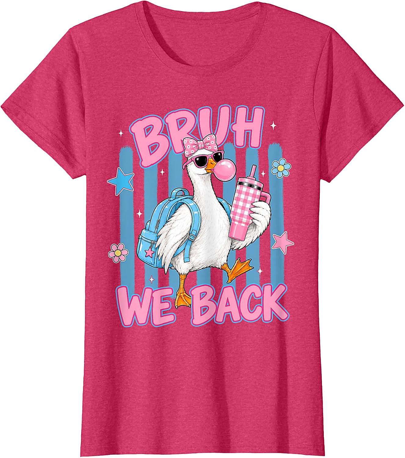 Bruh We Back Funny Goose Back to School T-Shirt