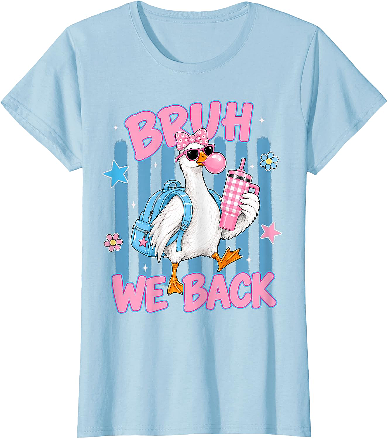 Bruh We Back Funny Goose Back to School T-Shirt
