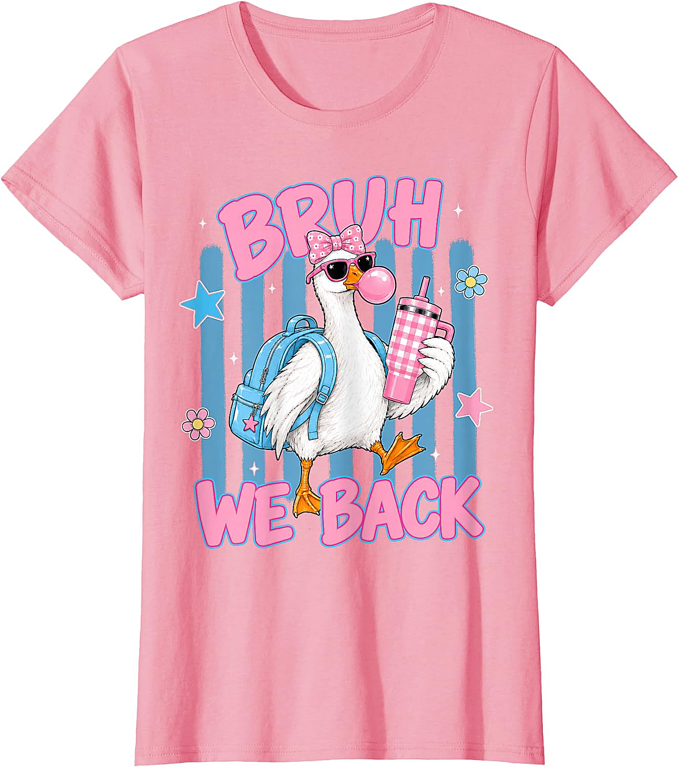 Bruh We Back Funny Goose Back to School T-Shirt